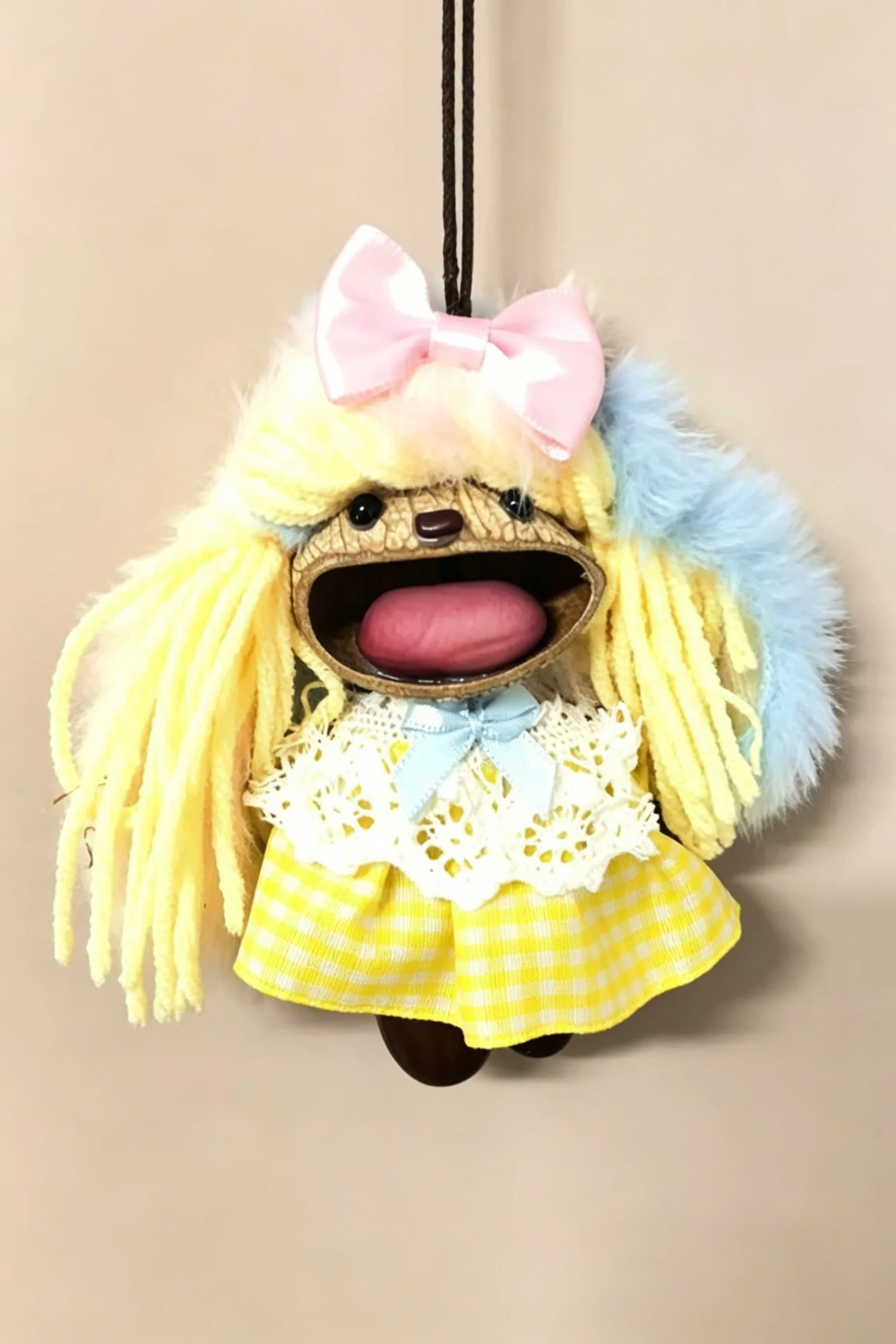 Cute Pod Doll Bag Charm Finished Handcrafted Entada Pendant Practical Ornament for Bag & Car Birthday Gift