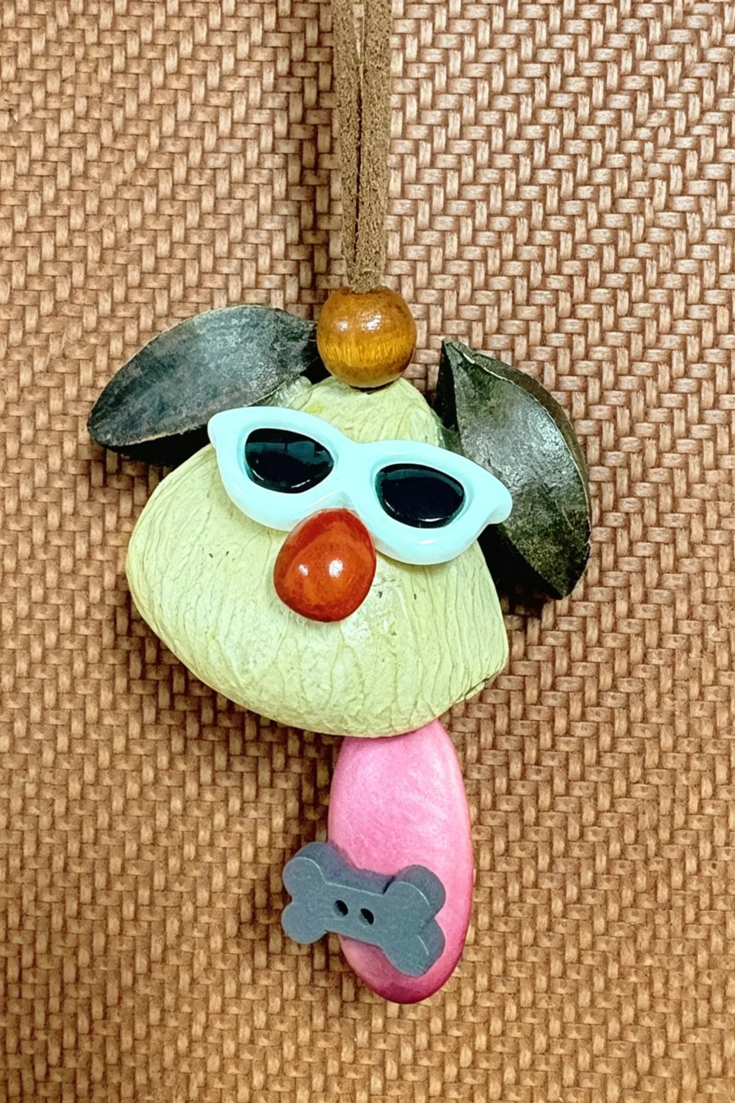 Cute Pod Doll Bag Charm Finished Handcrafted Entada Pendant Practical Ornament for Bag & Car Birthday Gift