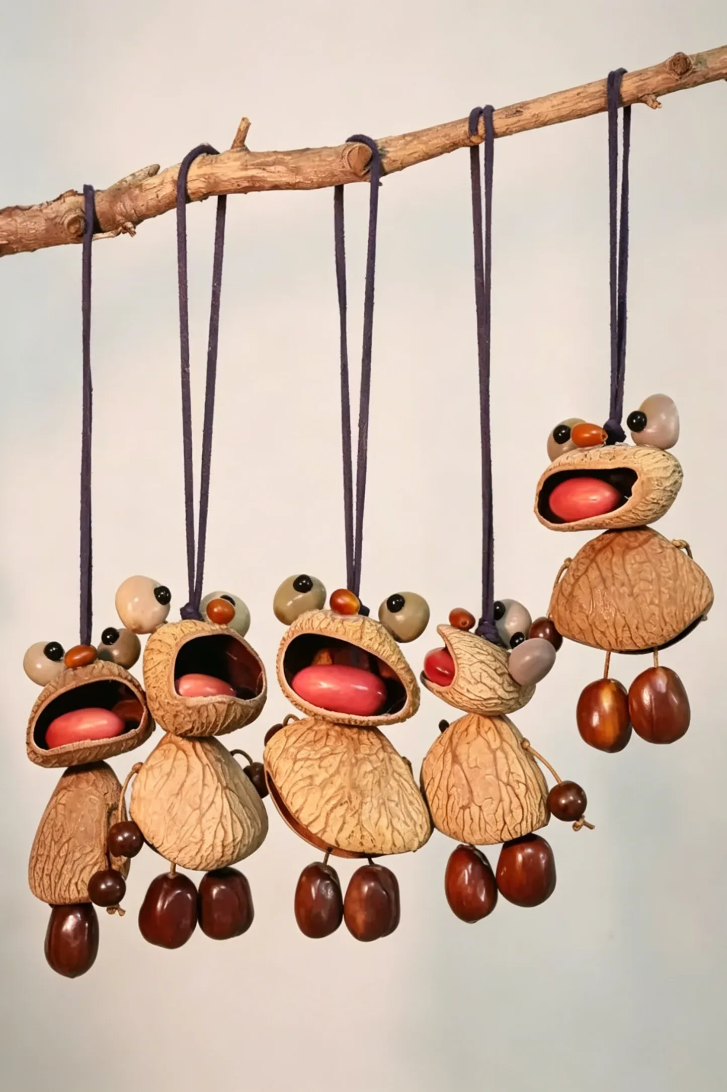 Cute Pod Doll Bag Charm Finished Handcrafted Entada Pendant Practical Ornament for Bag & Car Birthday Gift