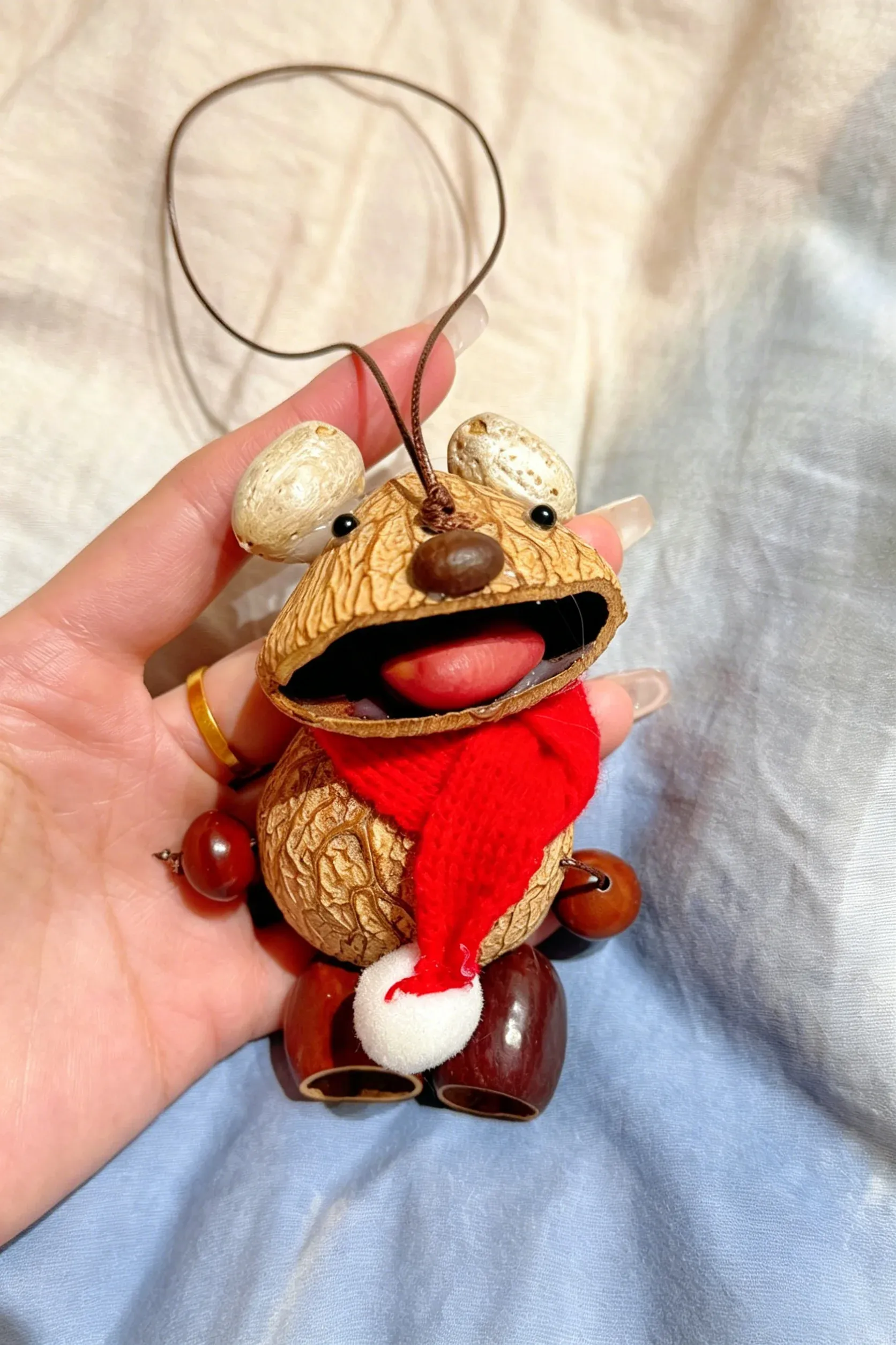 Cute Pod Doll Bag Charm Finished Handcrafted Entada Pendant Practical Ornament for Bag & Car Birthday Gift