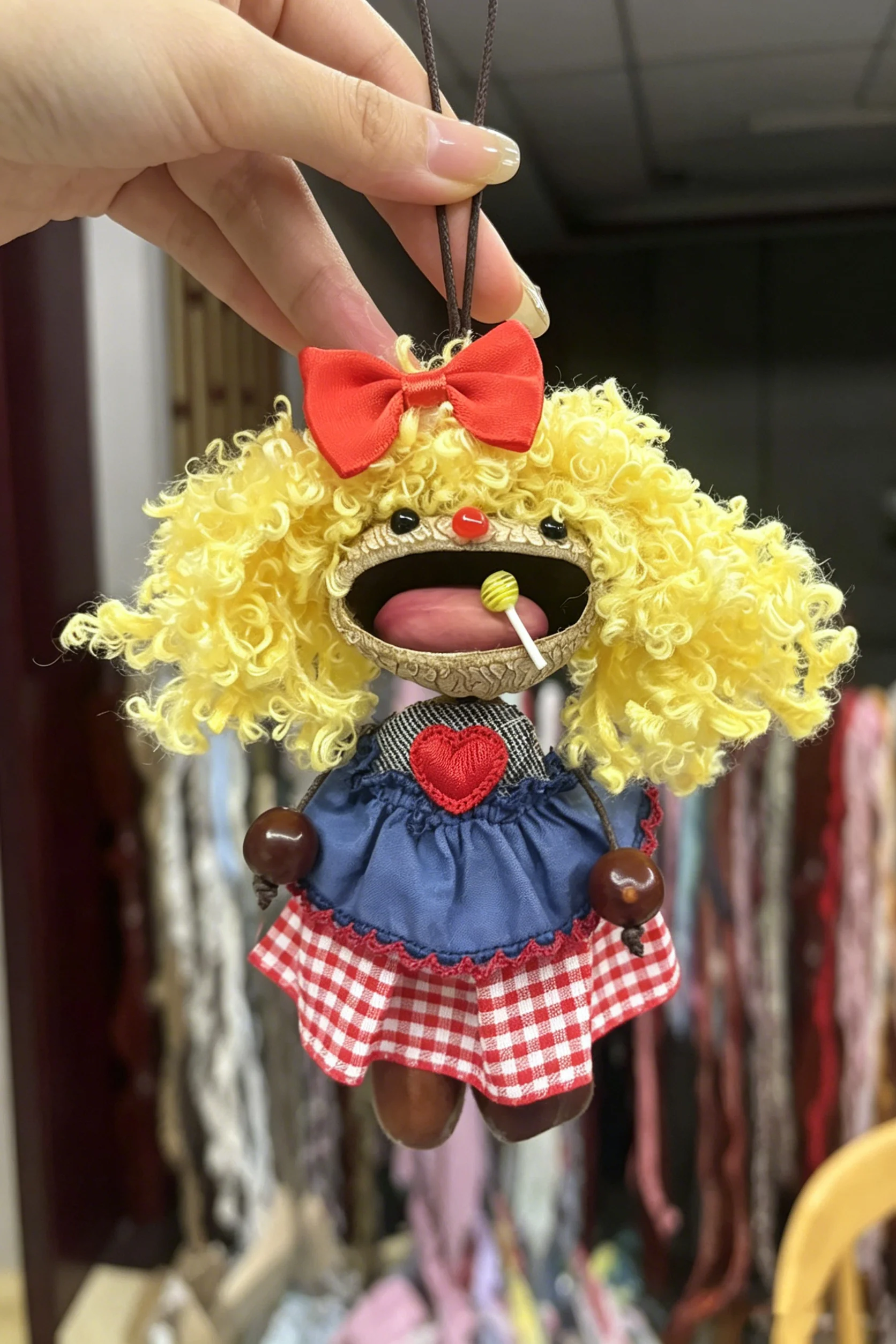 Cute Pod Doll Bag Charm Finished Handcrafted Entada Pendant Practical Ornament for Bag & Car Birthday Gift