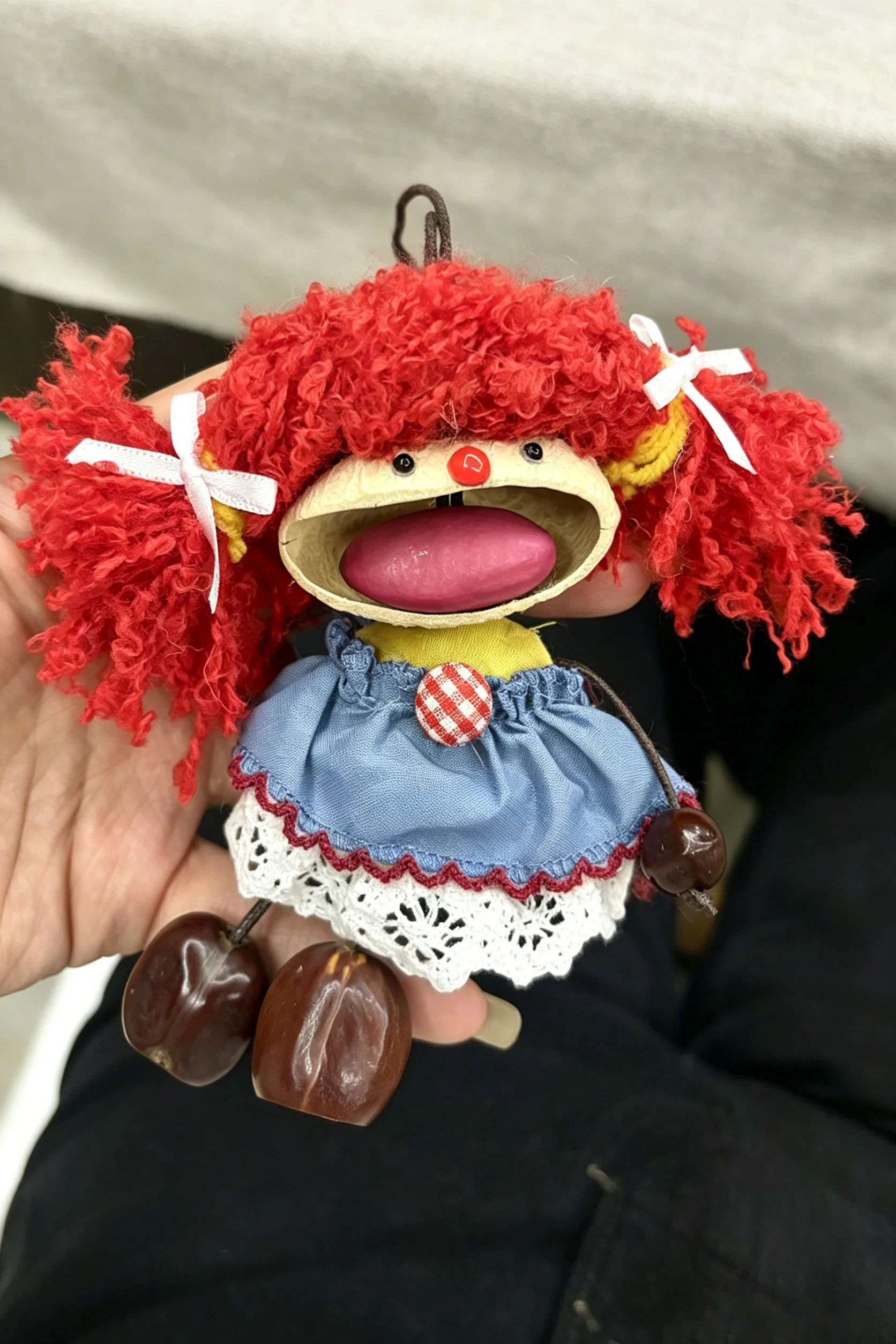 Cute Pod Doll Bag Charm Finished Handcrafted Entada Pendant Practical Ornament for Bag & Car Birthday Gift