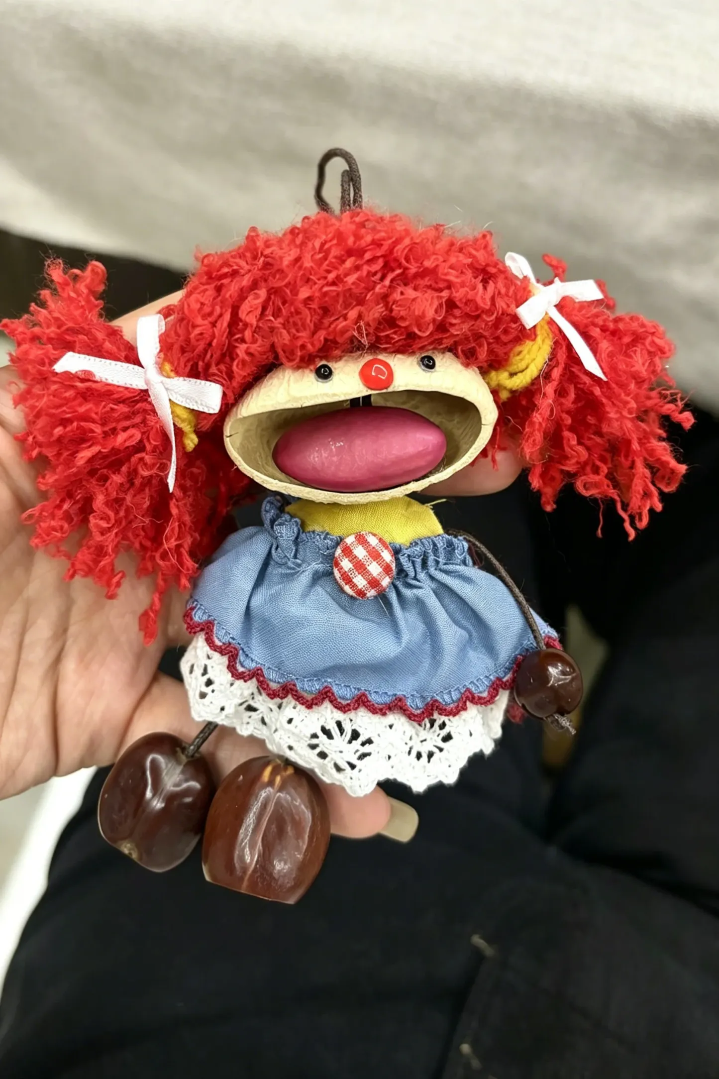 Cute Pod Doll Bag Charm Finished Handcrafted Entada Pendant Practical Ornament for Bag & Car Birthday Gift