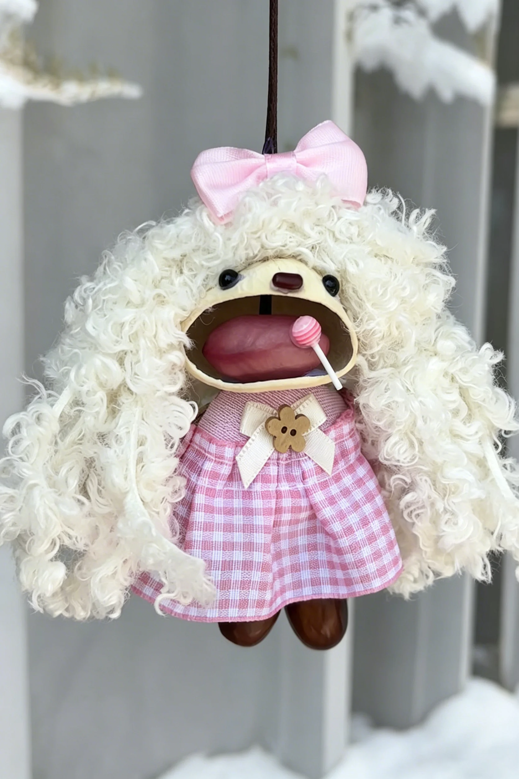Cute Pod Doll Bag Charm Finished Handcrafted Entada Pendant Practical Ornament for Bag & Car Birthday Gift