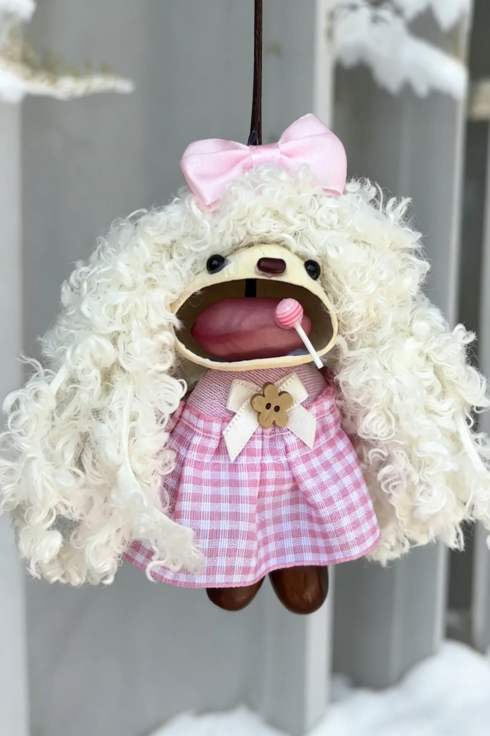 Cute Pod Doll Bag Charm Finished Handcrafted Entada Pendant Practical Ornament for Bag & Car Birthday Gift