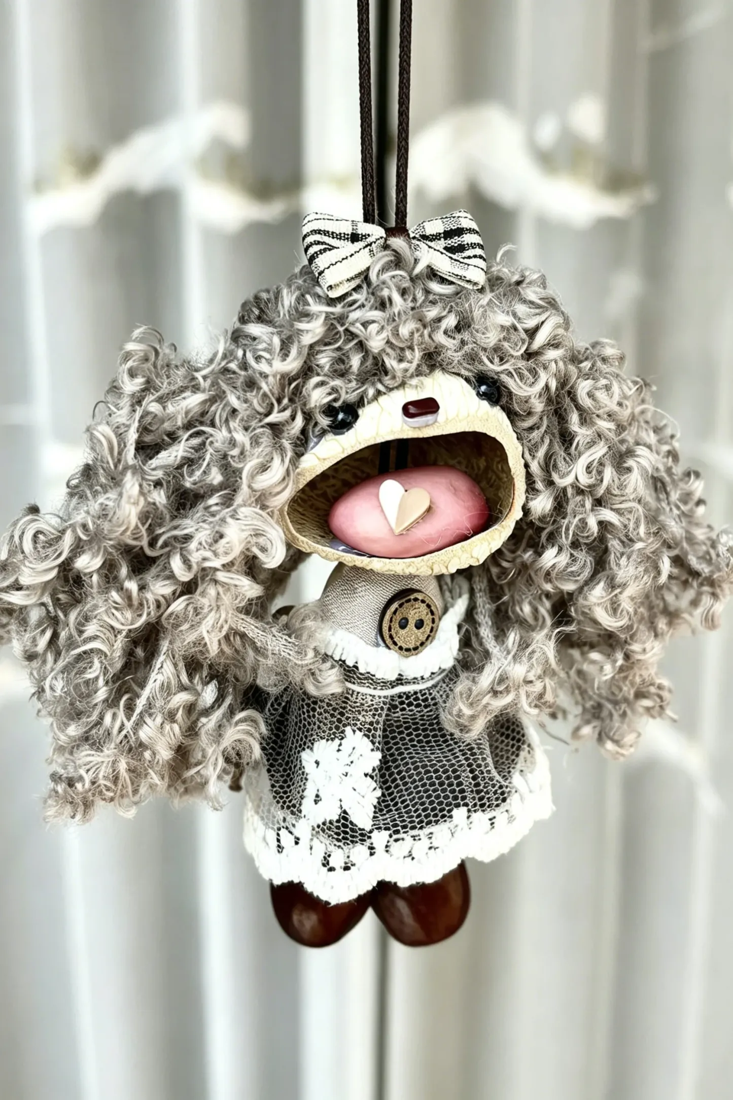Cute Pod Doll Bag Charm Finished Handcrafted Entada Pendant Practical Ornament for Bag & Car Birthday Gift