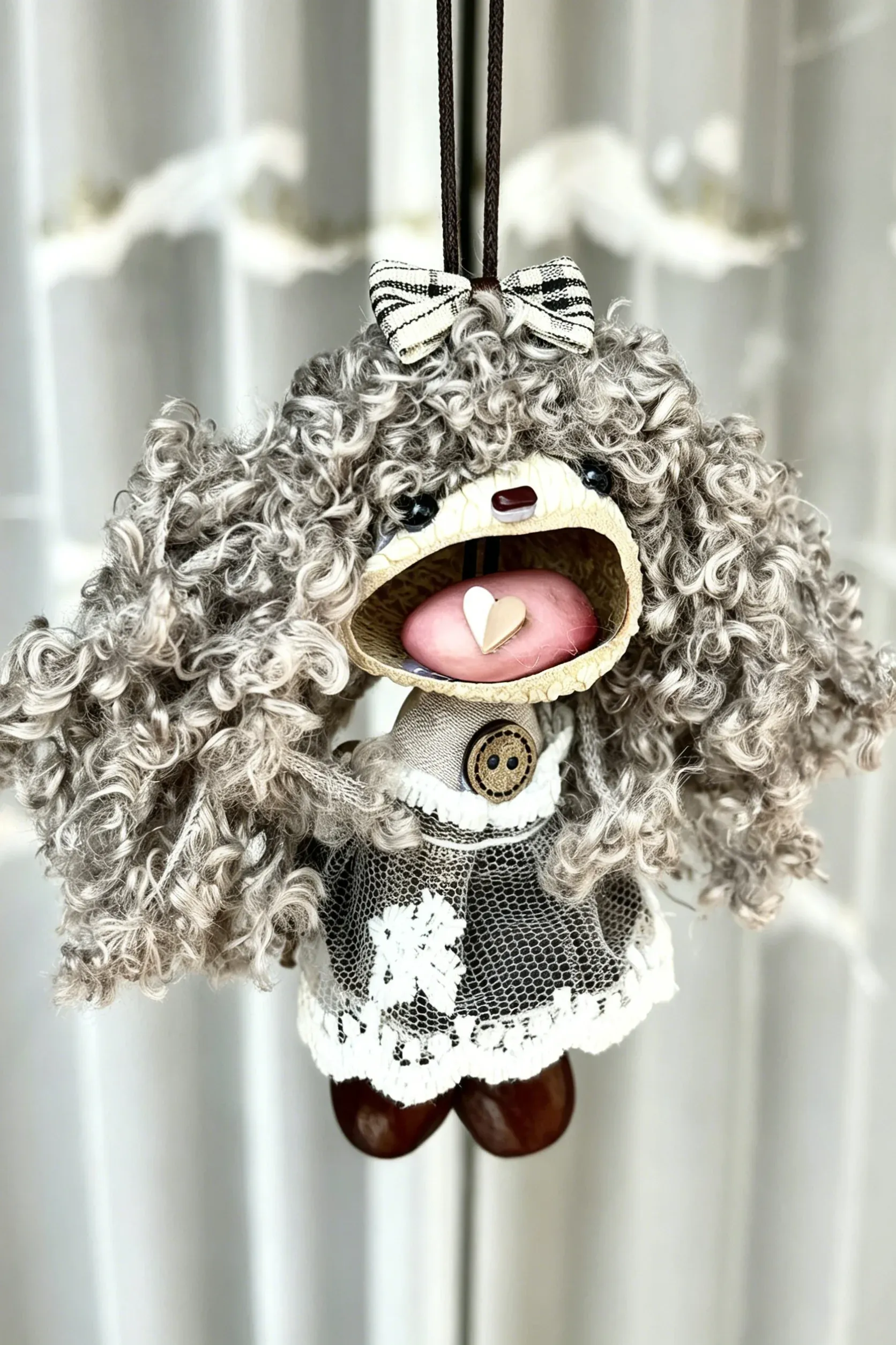 Cute Pod Doll Bag Charm Finished Handcrafted Entada Pendant Practical Ornament for Bag & Car Birthday Gift