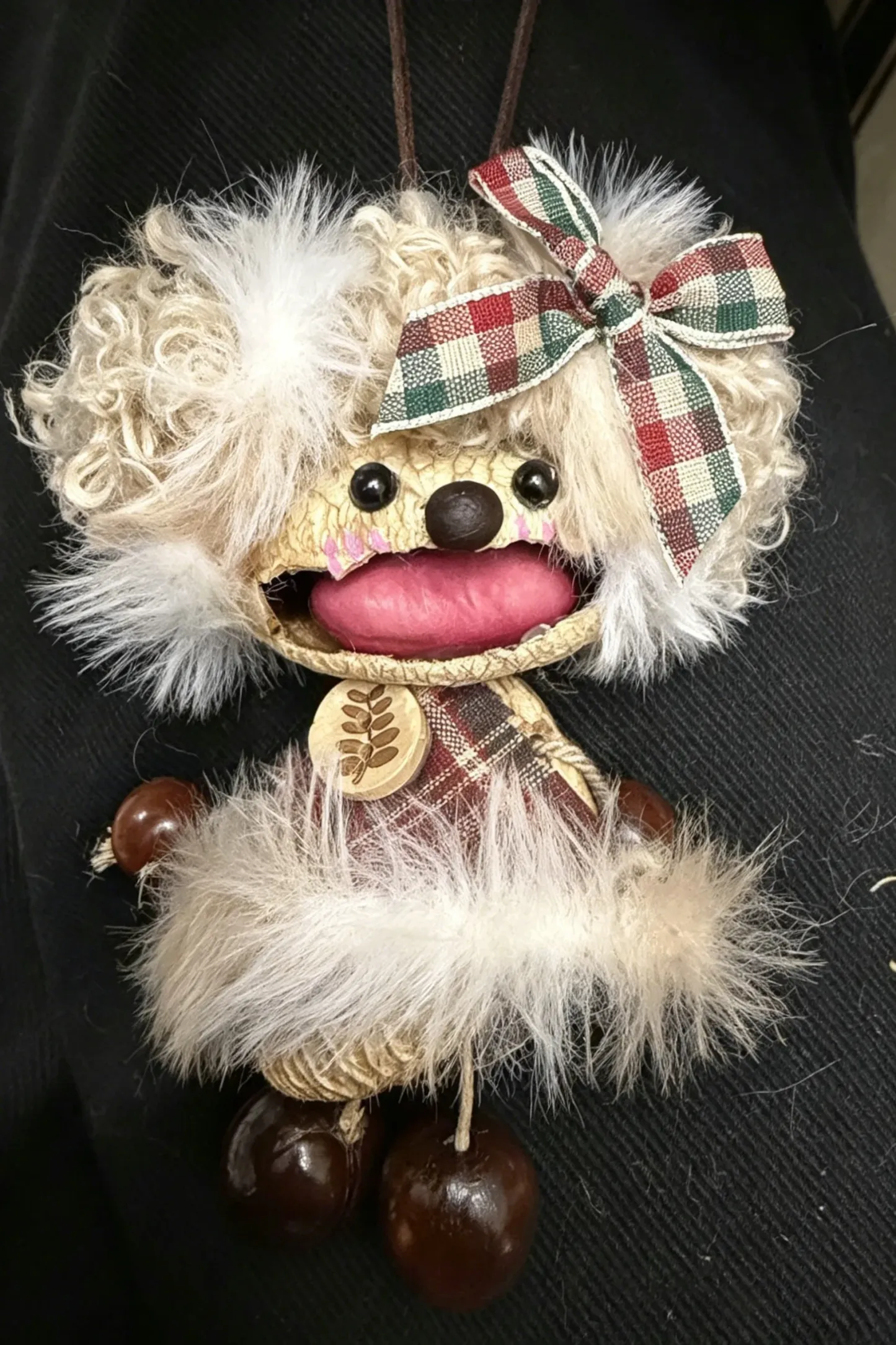 Cute Pod Doll Bag Charm Finished Handcrafted Entada Pendant Practical Ornament for Bag & Car Birthday Gift
