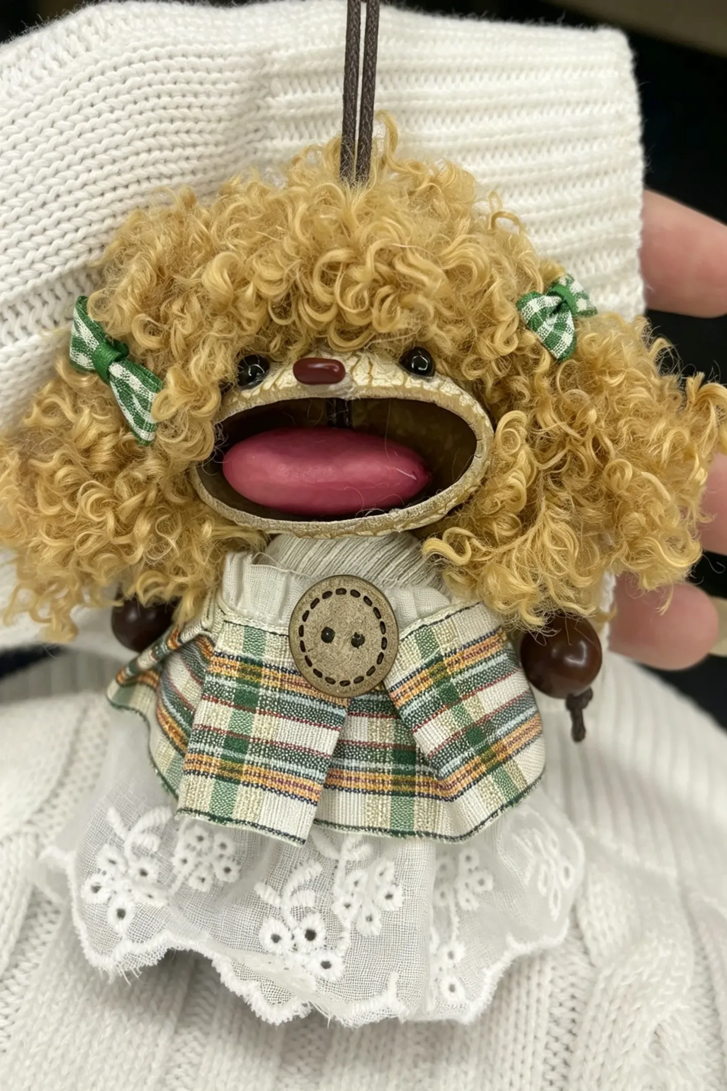 Cute Pod Doll Bag Charm Finished Handcrafted Entada Pendant Practical Ornament for Bag & Car Birthday Gift