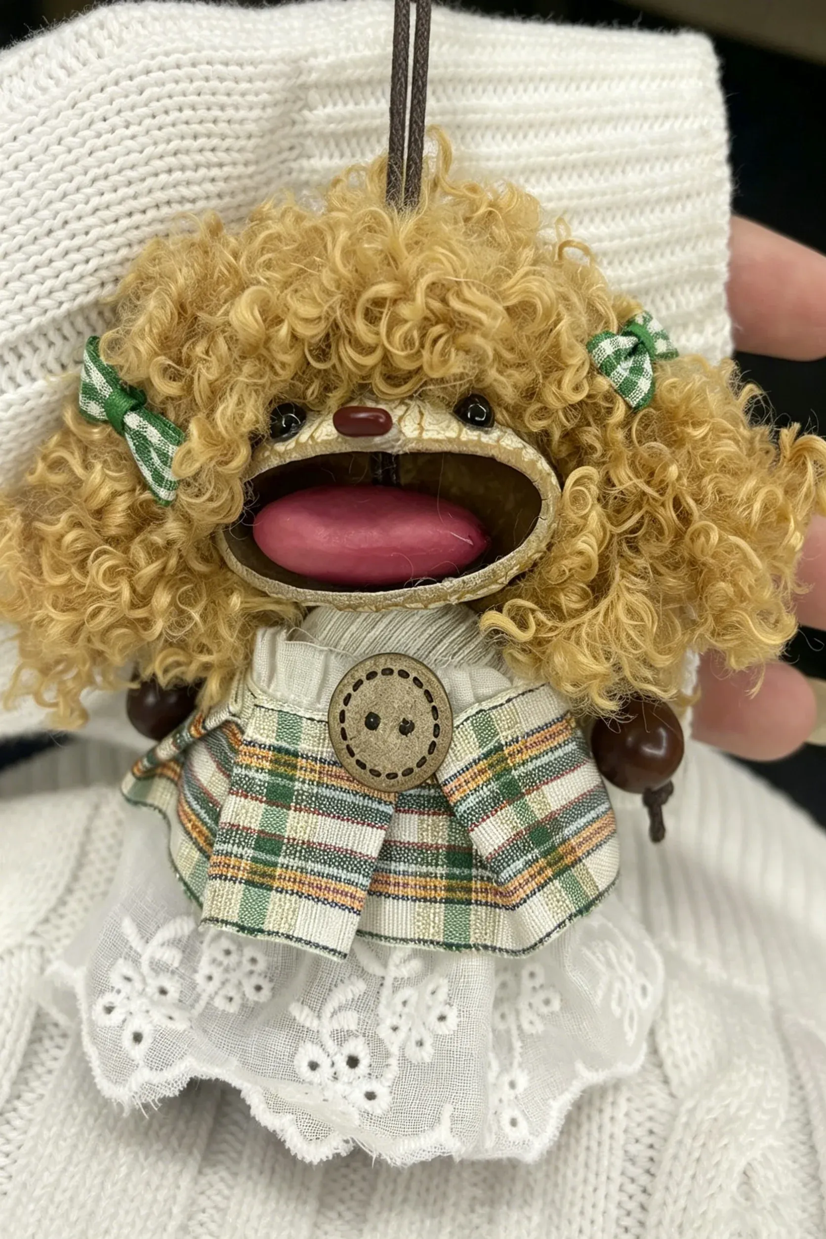 Cute Pod Doll Bag Charm Finished Handcrafted Entada Pendant Practical Ornament for Bag & Car Birthday Gift
