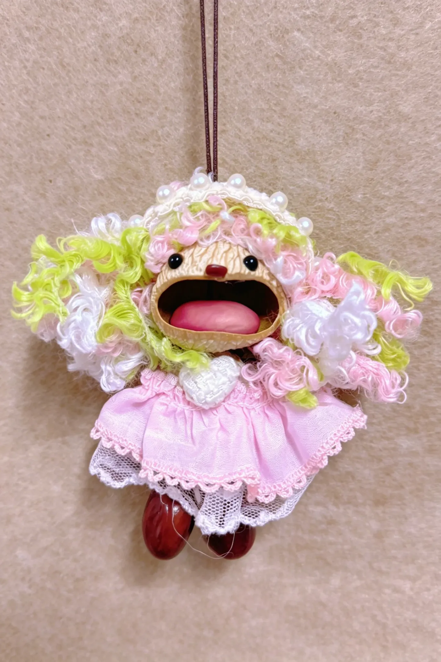 Cute Pod Doll Bag Charm Finished Handcrafted Entada Pendant Practical Ornament for Bag & Car Birthday Gift