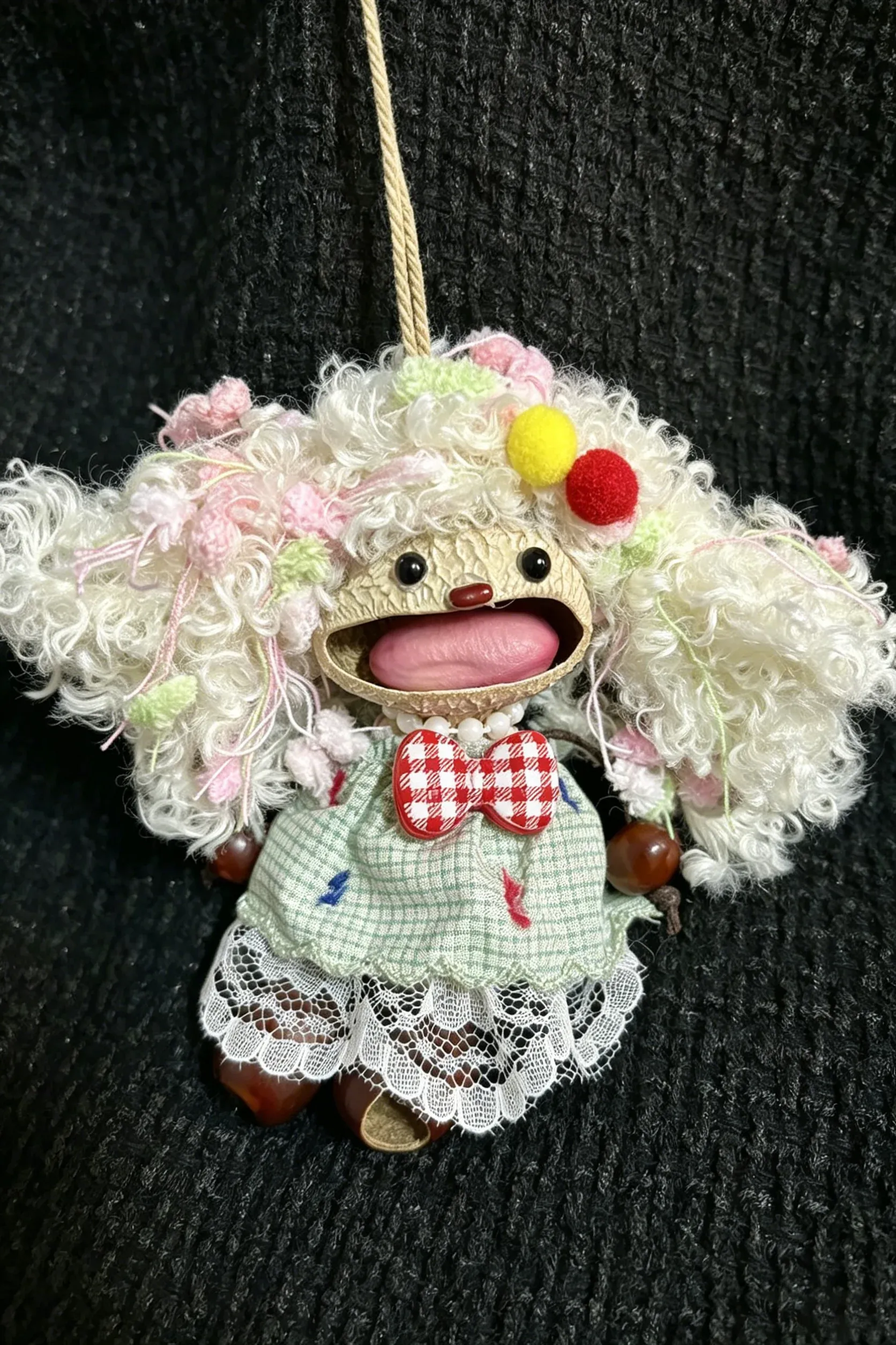 Cute Pod Doll Bag Charm Finished Handcrafted Entada Pendant Practical Ornament for Bag & Car Birthday Gift