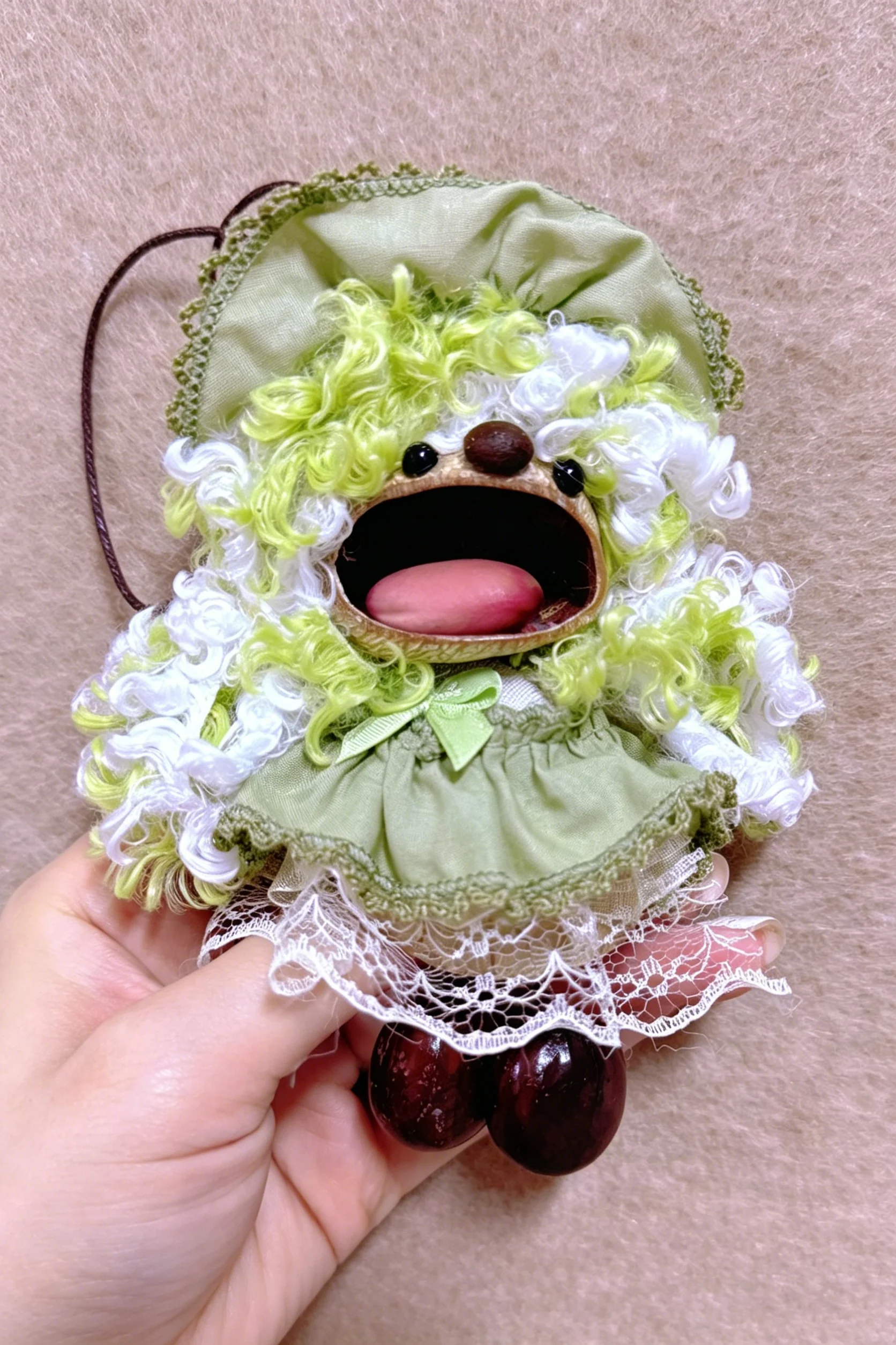 Cute Pod Doll Bag Charm Finished Handcrafted Entada Pendant Practical Ornament for Bag & Car Birthday Gift