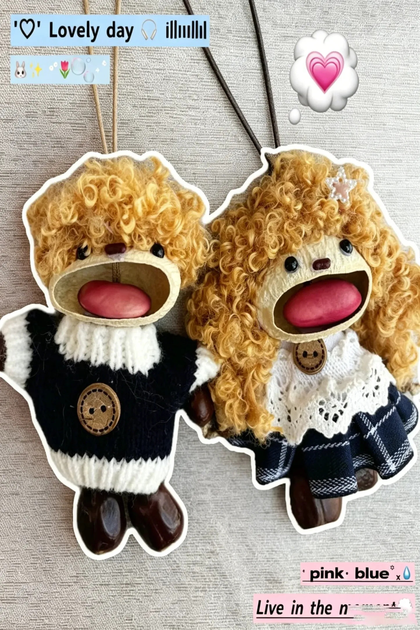 Handmade Pod Doll Charm | Cute Pendant for Bag Car & Gift