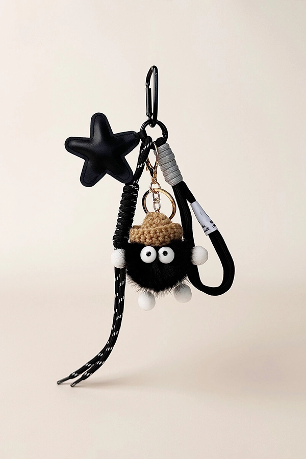 Women Maillard Style Star Miu Series Bag Charm Ins Cute Accessories Keychain Lanyard Ornament Gift