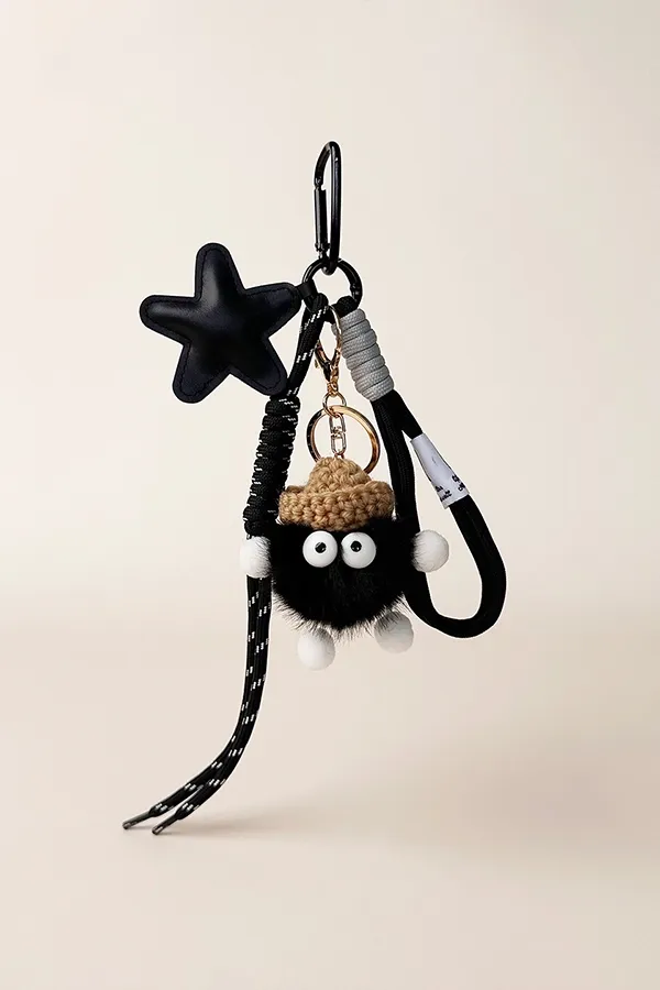 Women Maillard Style Star Miu Series Bag Charm Ins Cute Accessories Keychain Lanyard Ornament Gift