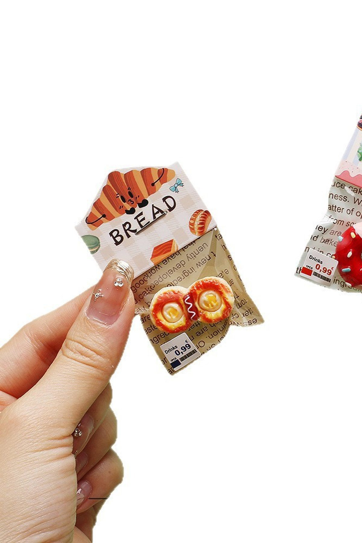 Mini Simulation Cake Bread Food Model Dollhouse Miniature with Header Card Pack