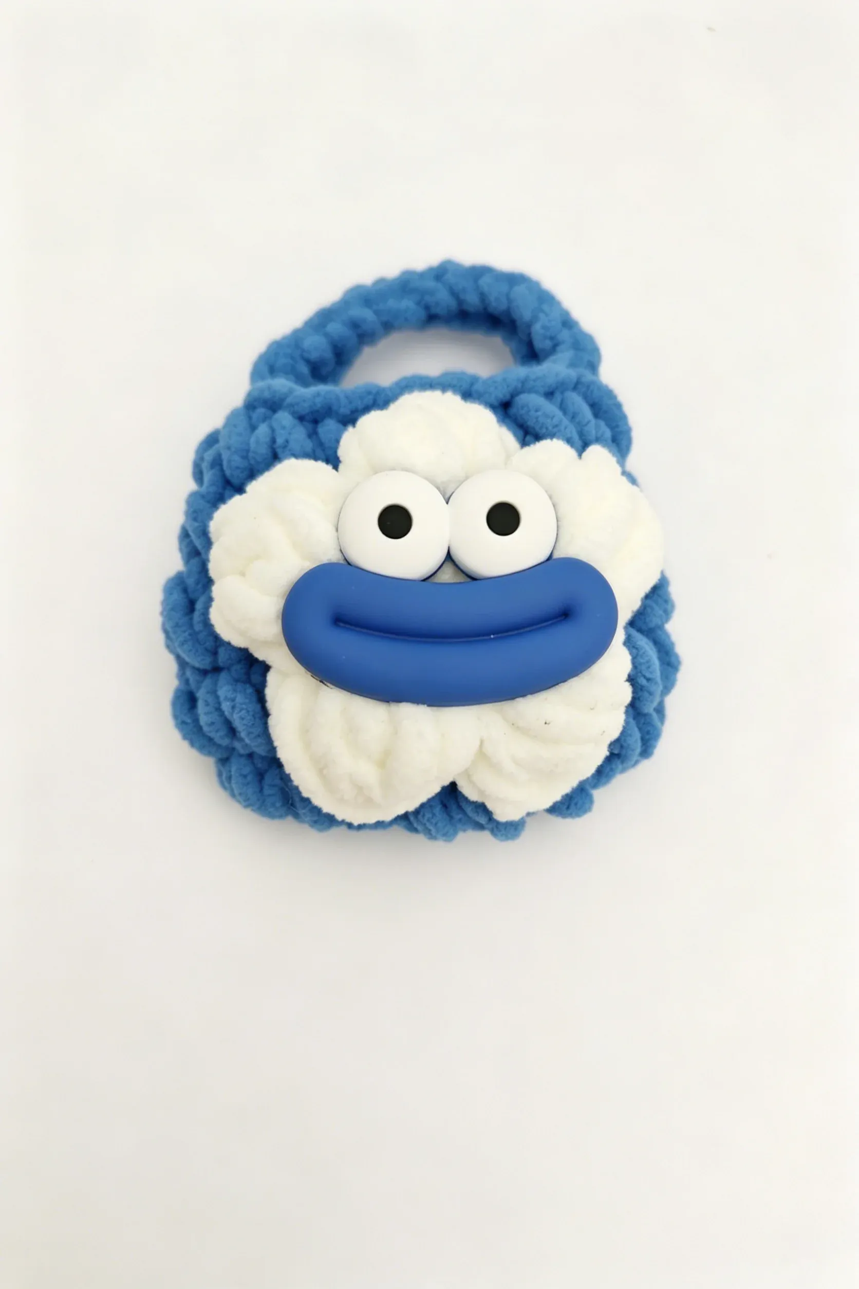 Sausage Mouth Plush Bluetooth Earphone Bag Handmade Knitted Yarn Case Funny Cartoon Ugly Cute Big Eyes Big Lips