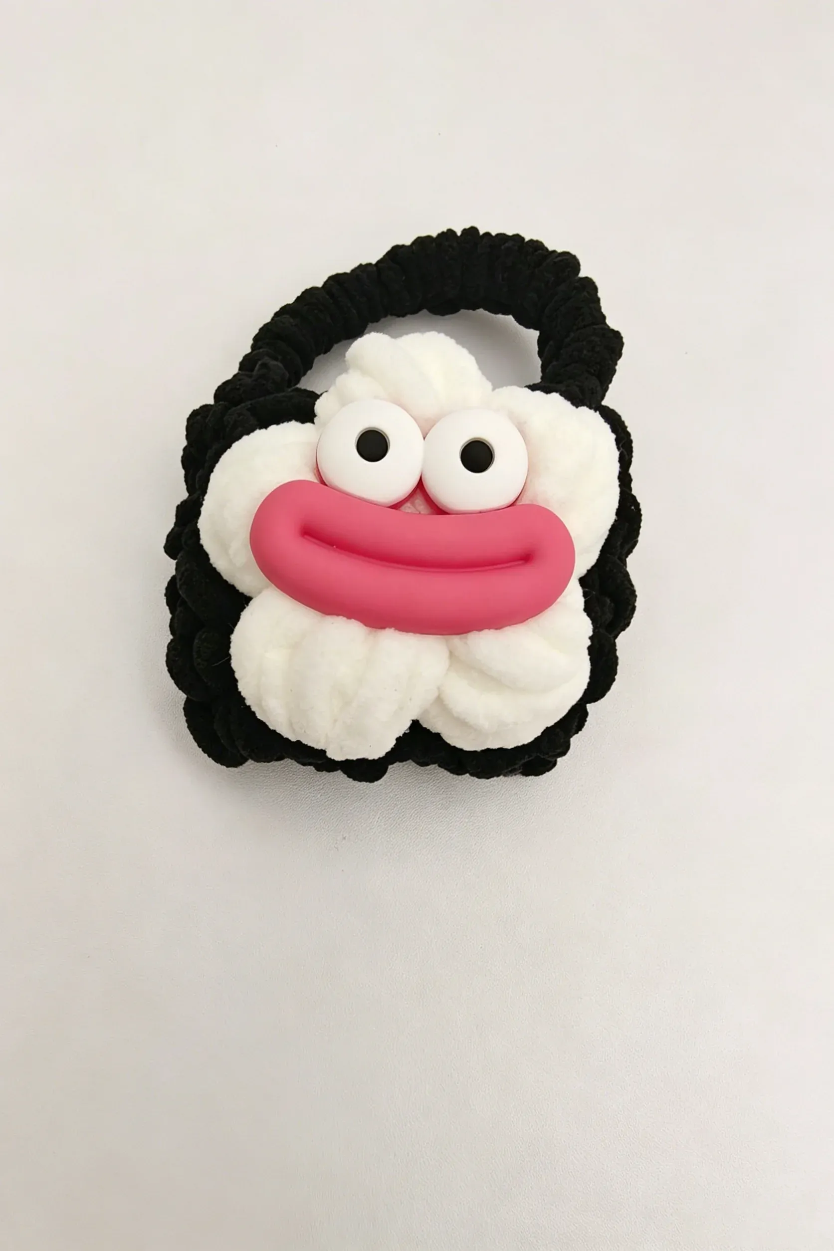 Sausage Mouth Plush Bluetooth Earphone Bag Handmade Knitted Yarn Case Funny Cartoon Ugly Cute Big Eyes Big Lips