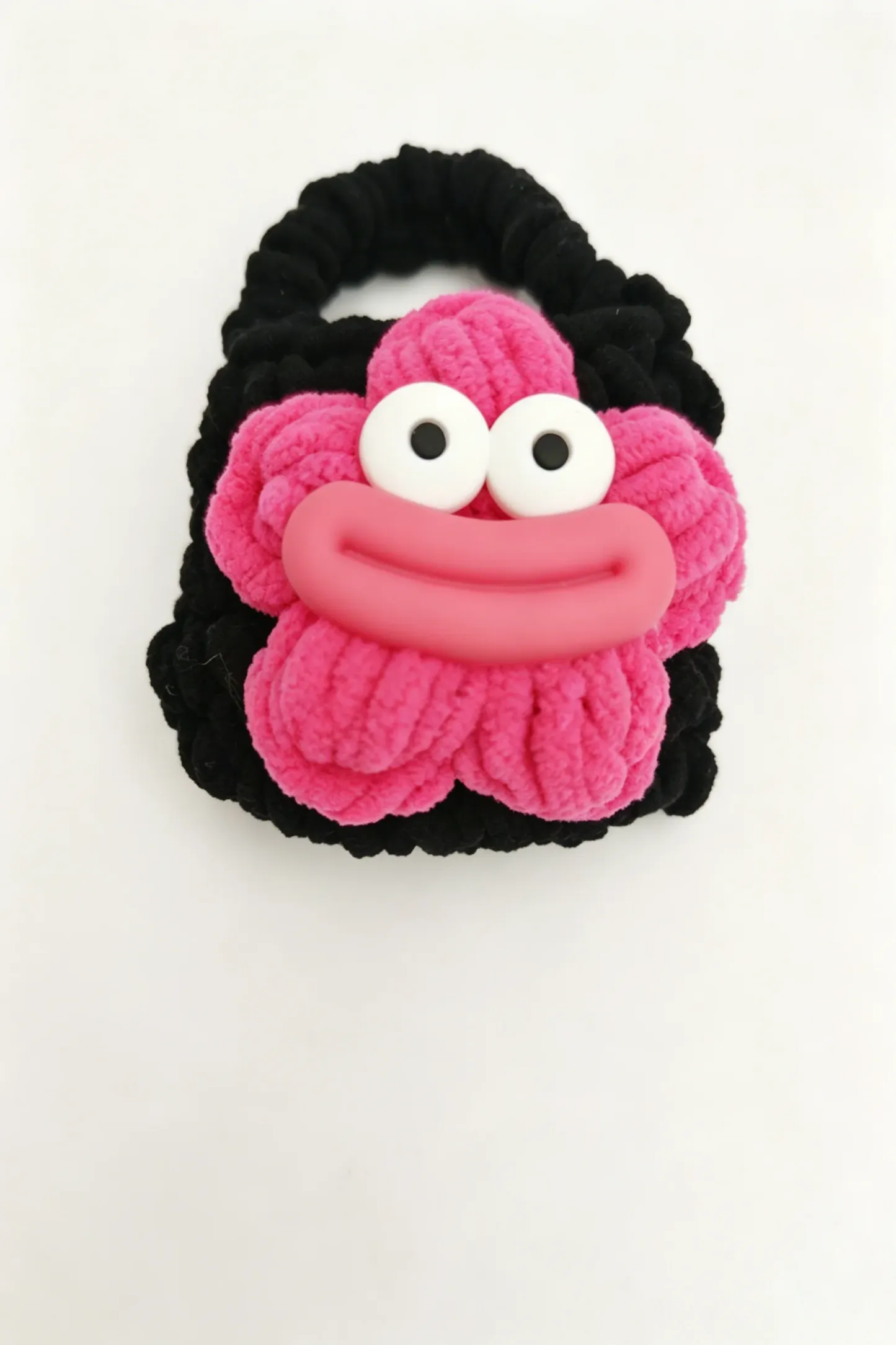 Sausage Mouth Plush Bluetooth Earphone Bag Handmade Knitted Yarn Case Funny Cartoon Ugly Cute Big Eyes Big Lips