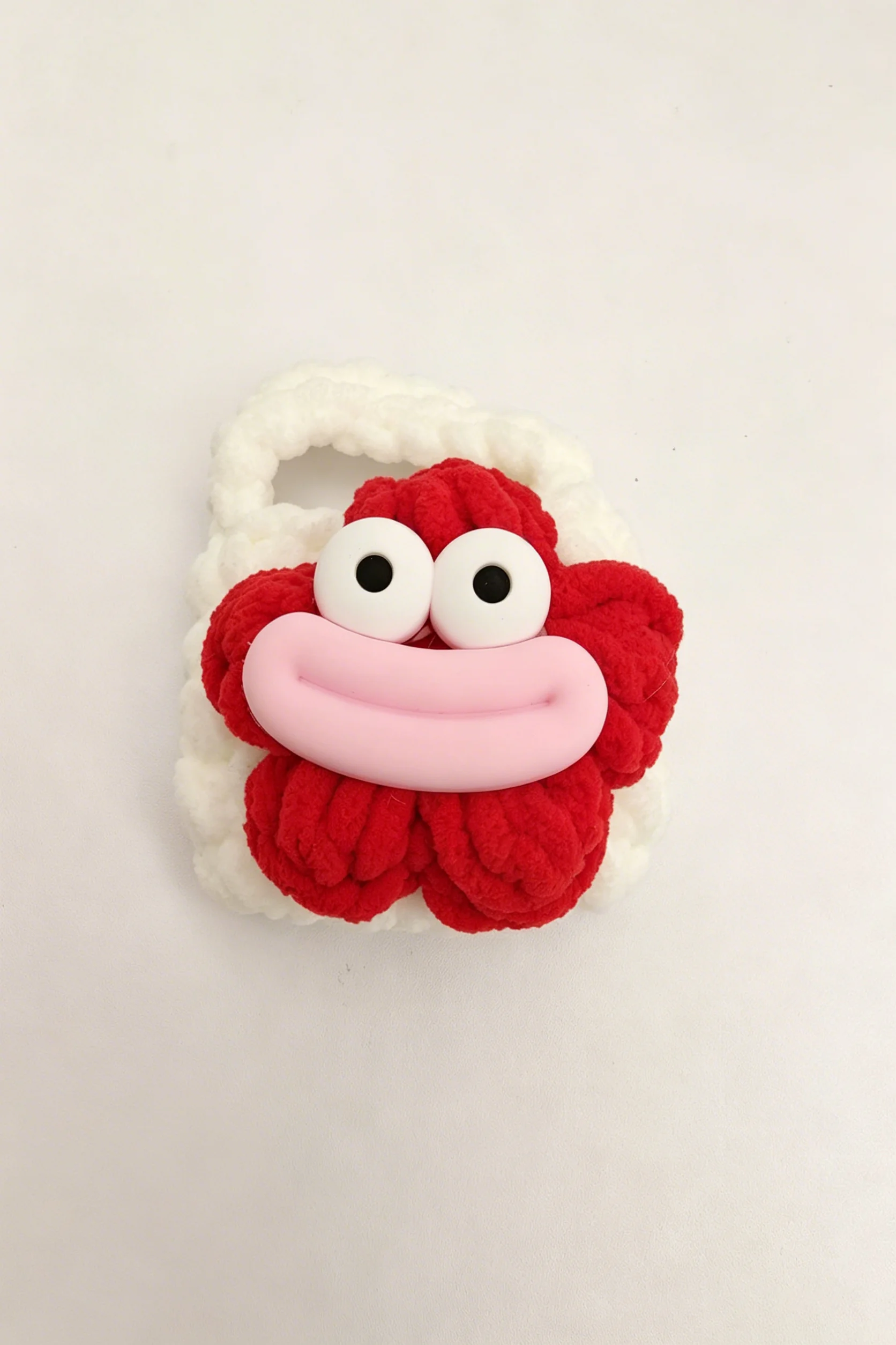 Sausage Mouth Plush Bluetooth Earphone Bag Handmade Knitted Yarn Case Funny Cartoon Ugly Cute Big Eyes Big Lips