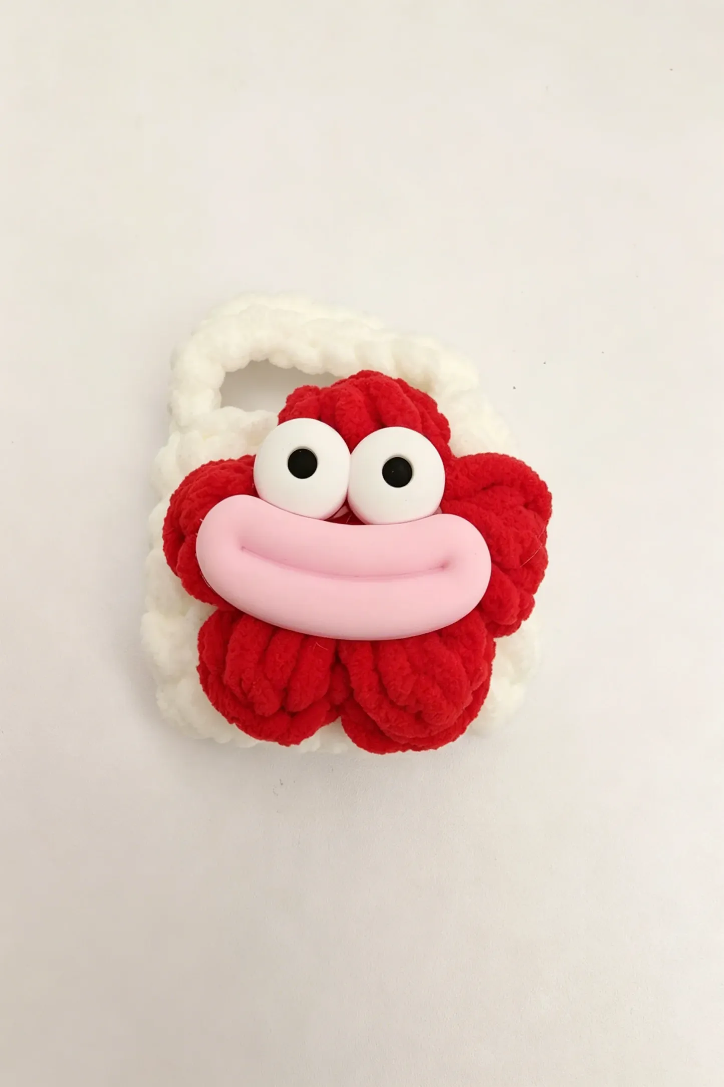 Sausage Mouth Plush Bluetooth Earphone Bag Handmade Knitted Yarn Case Funny Cartoon Ugly Cute Big Eyes Big Lips