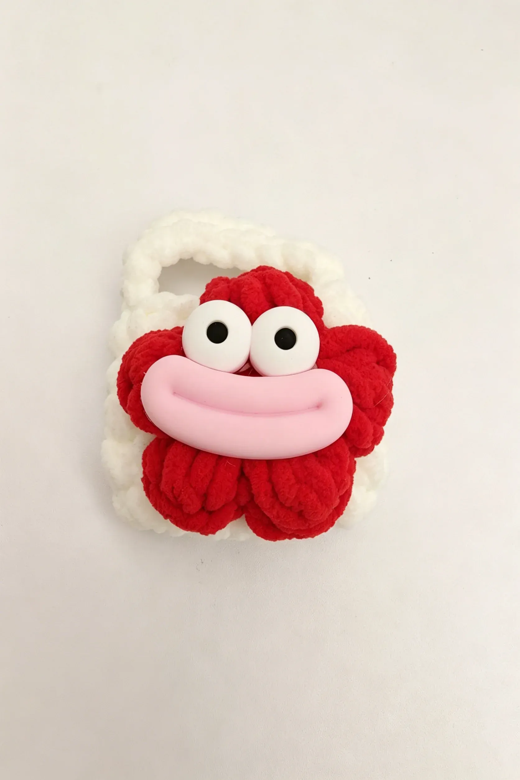 Sausage Mouth Plush Bluetooth Earphone Bag Handmade Knitted Yarn Case Funny Cartoon Ugly Cute Big Eyes Big Lips