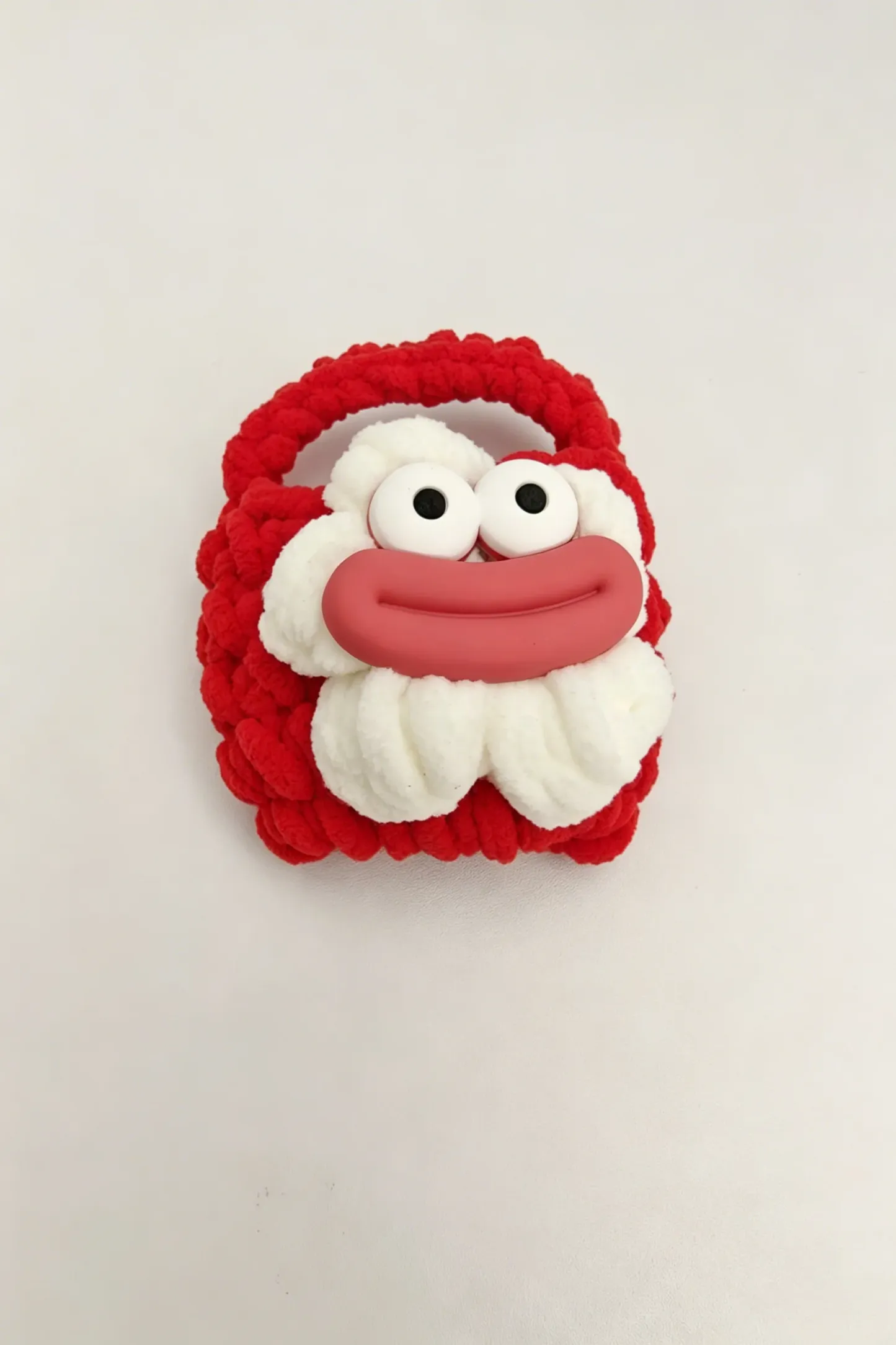 Sausage Mouth Plush Bluetooth Earphone Bag Handmade Knitted Yarn Case Funny Cartoon Ugly Cute Big Eyes Big Lips