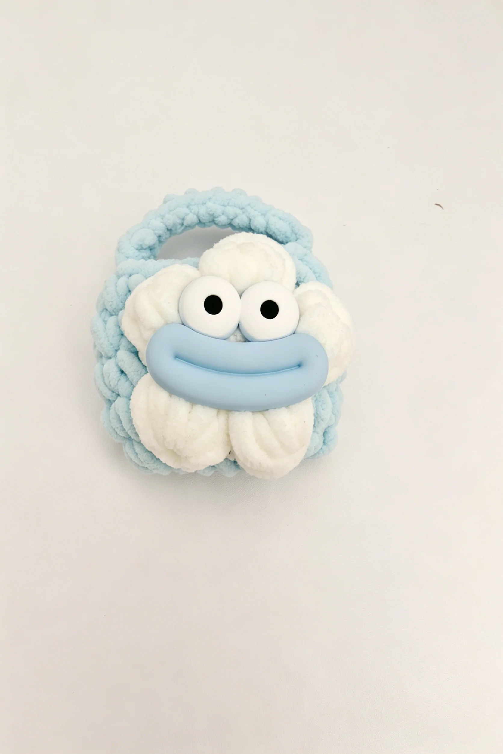 Sausage Mouth Plush Bluetooth Earphone Bag Handmade Knitted Yarn Case Funny Cartoon Ugly Cute Big Eyes Big Lips