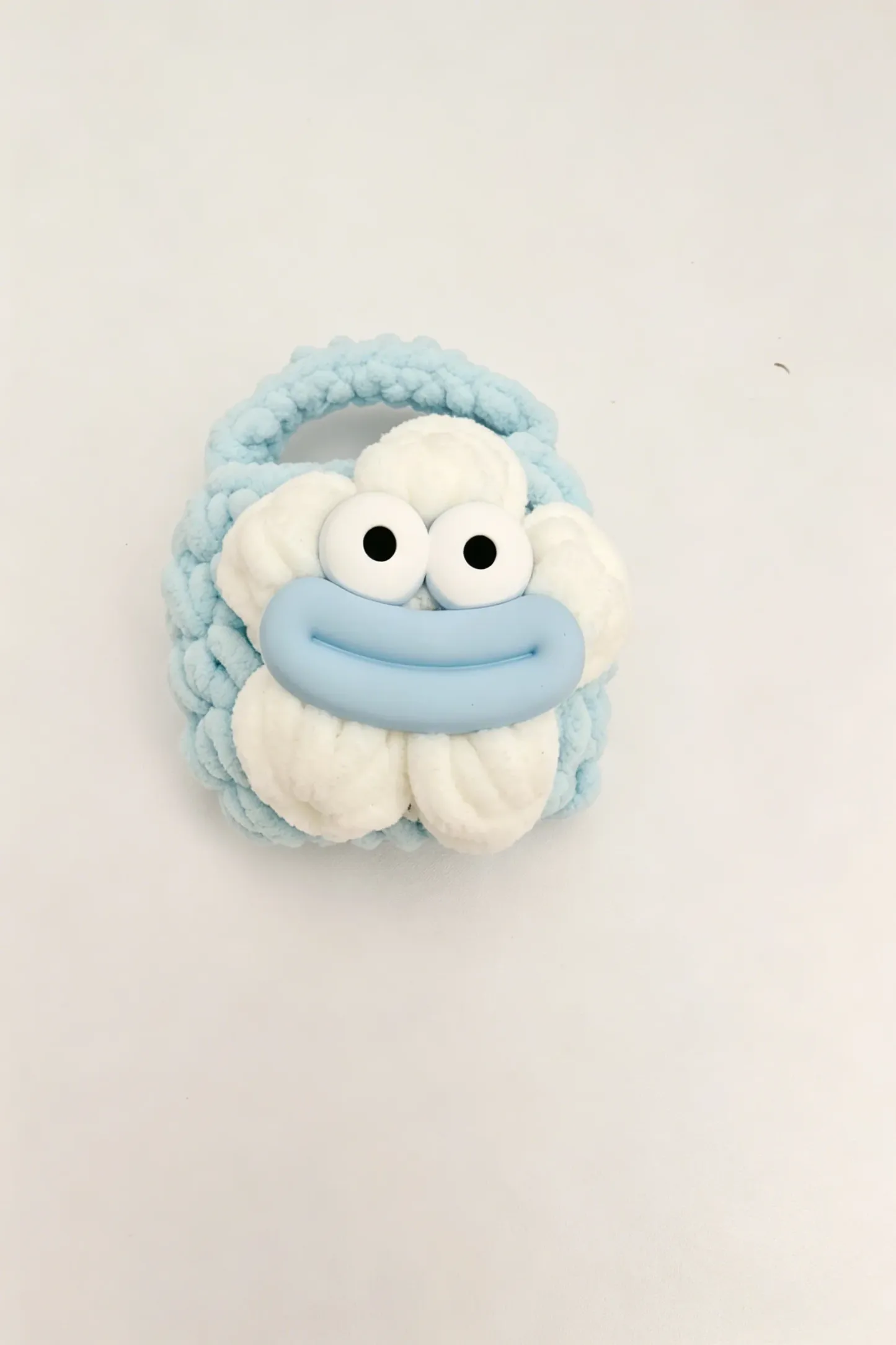 Sausage Mouth Plush Bluetooth Earphone Bag Handmade Knitted Yarn Case Funny Cartoon Ugly Cute Big Eyes Big Lips