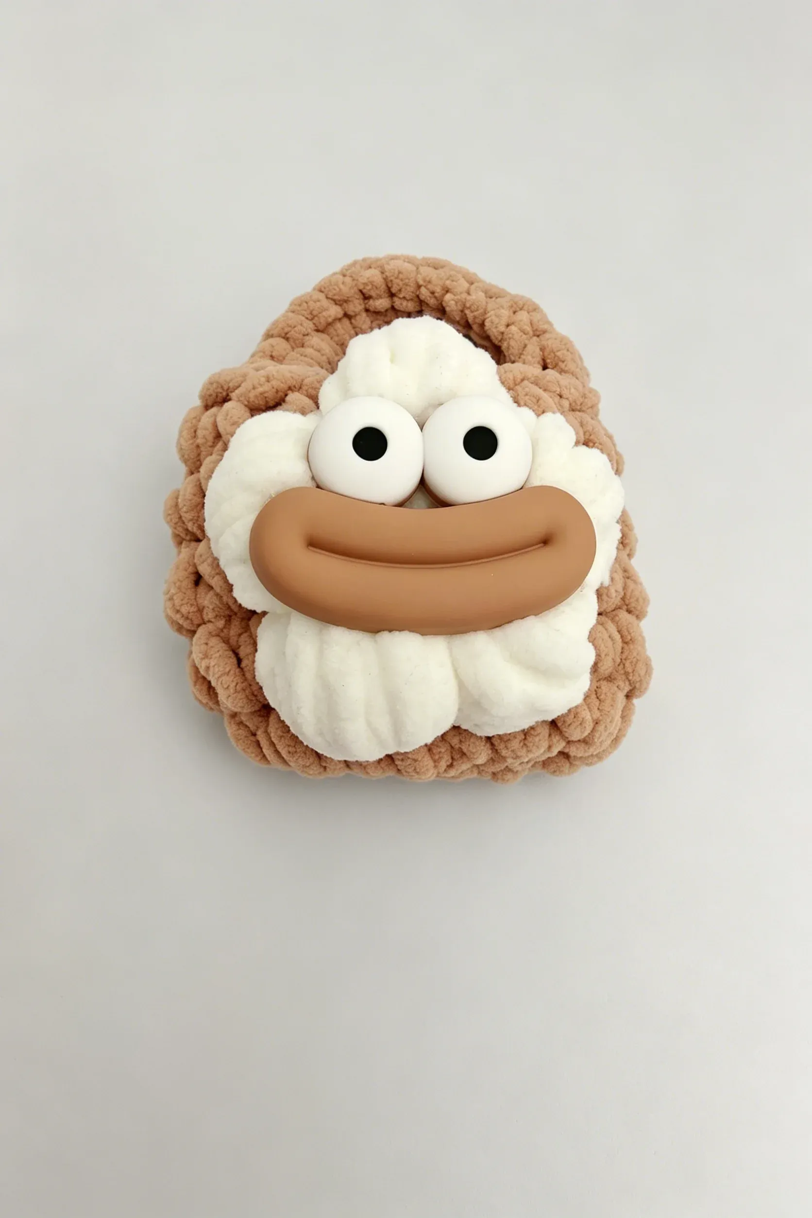 Sausage Mouth Plush Bluetooth Earphone Bag Handmade Knitted Yarn Case Funny Cartoon Ugly Cute Big Eyes Big Lips
