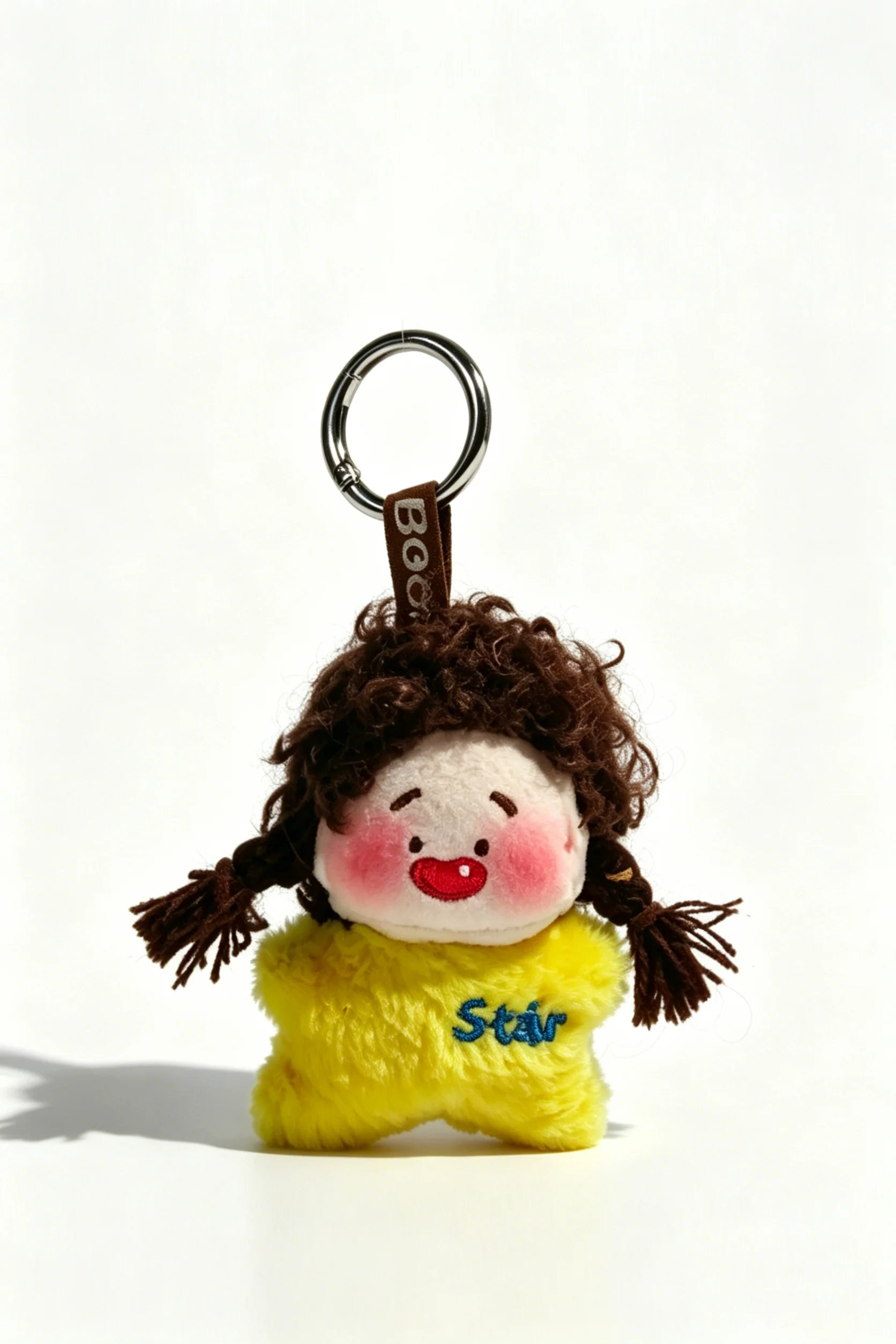 New Ugly Cute Fluffy Plush Pendant Furry Star Doll Keychain Cute Backpack Ornament