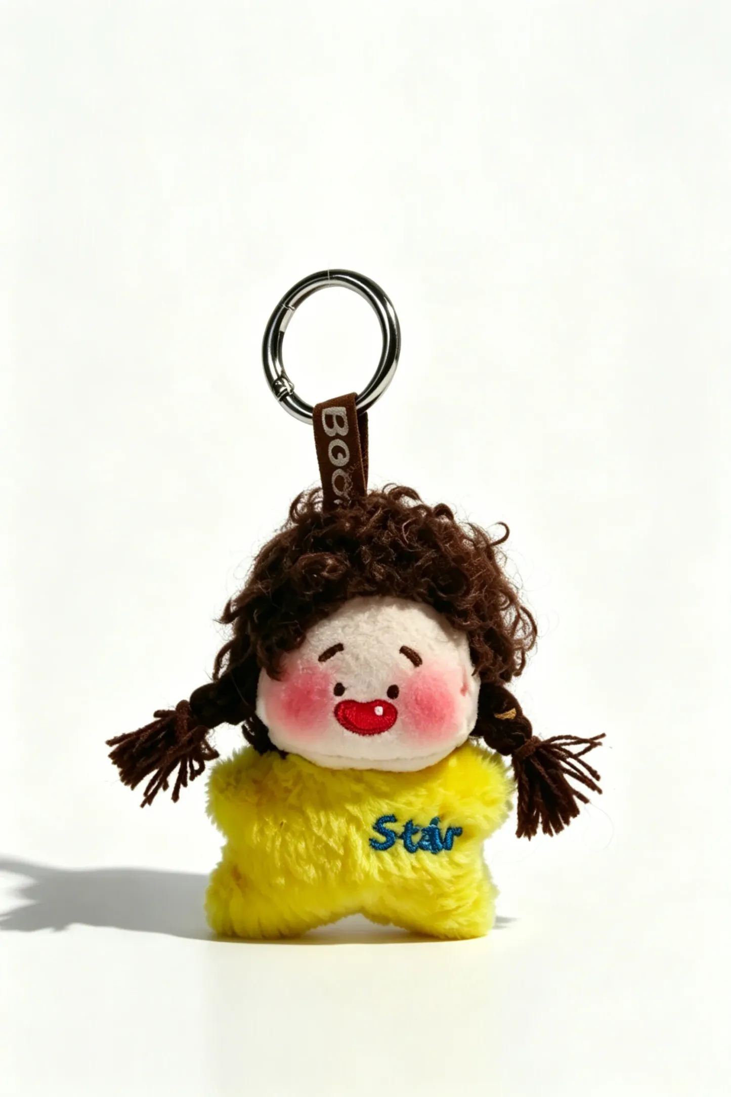 New Ugly Cute Fluffy Plush Pendant Furry Star Doll Keychain Cute Backpack Ornament