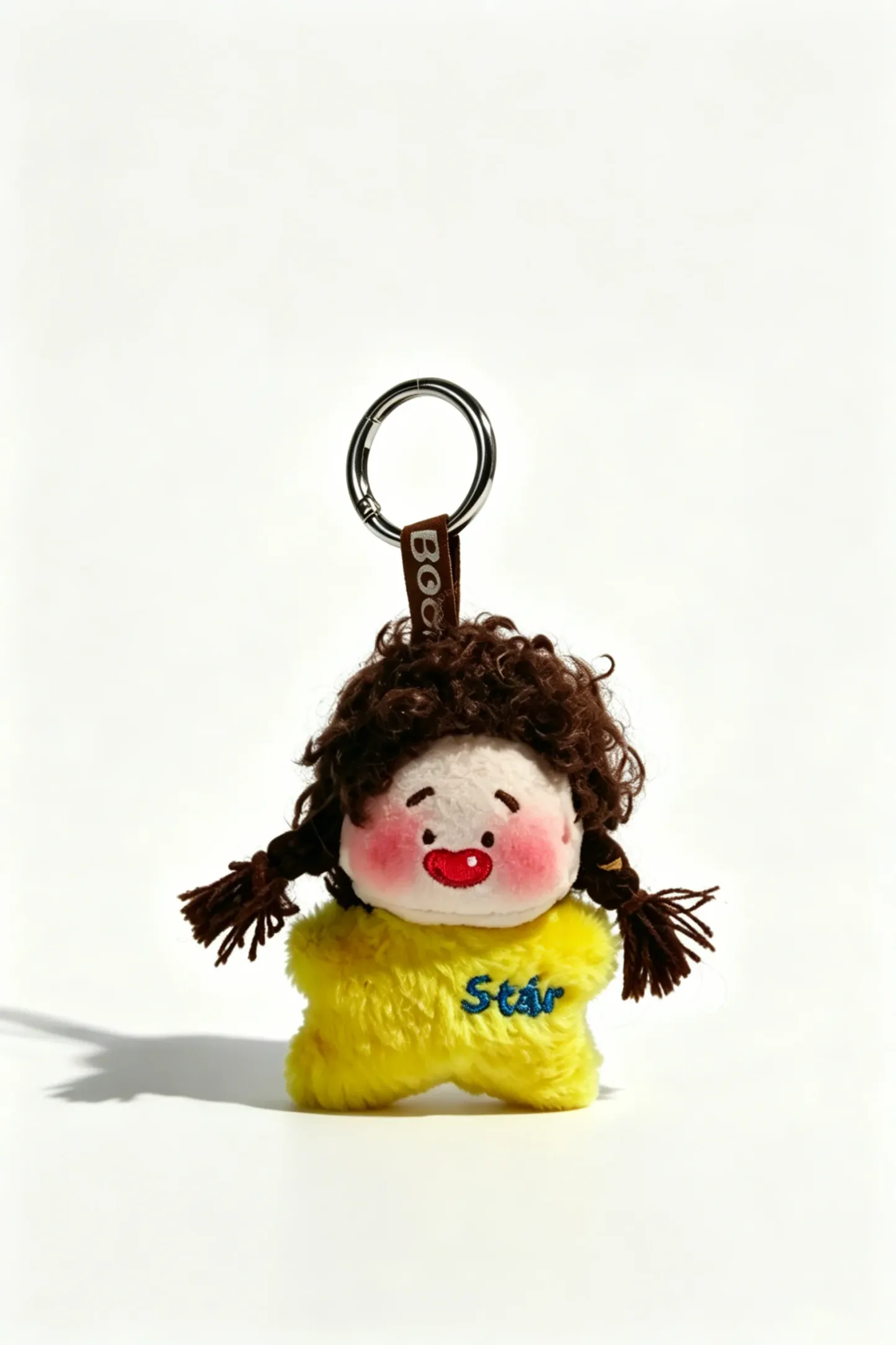 New Ugly Cute Fluffy Plush Pendant Furry Star Doll Keychain Cute Backpack Ornament