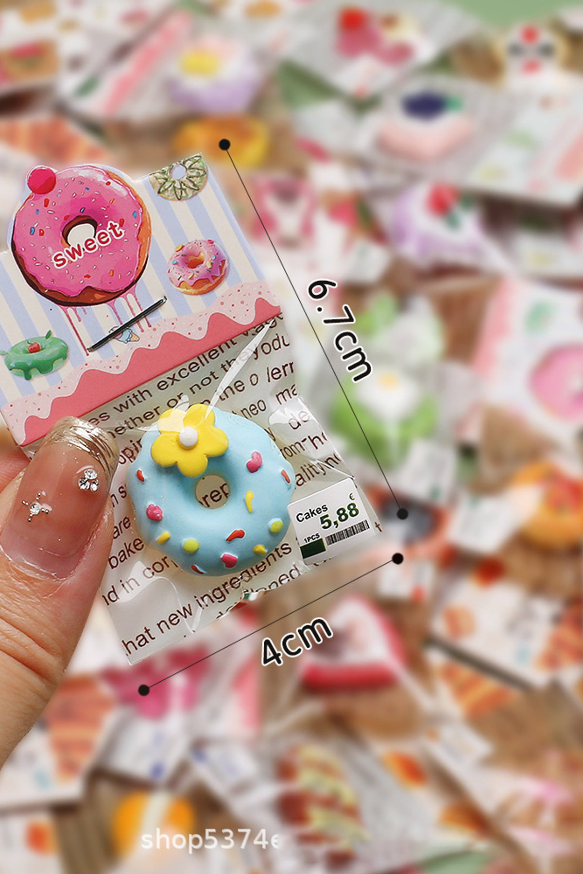 Mini Simulation Cake Bread Food Model Dollhouse Miniature with Header Card Pack