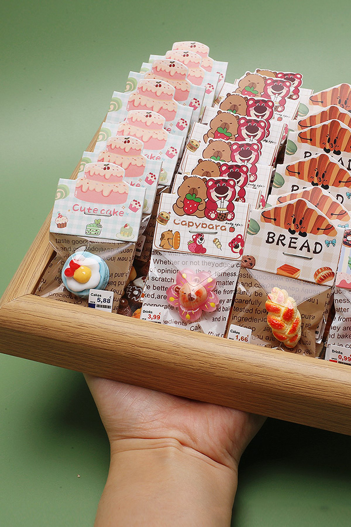 Mini Simulation Cake Bread Food Model Dollhouse Miniature with Header Card Pack