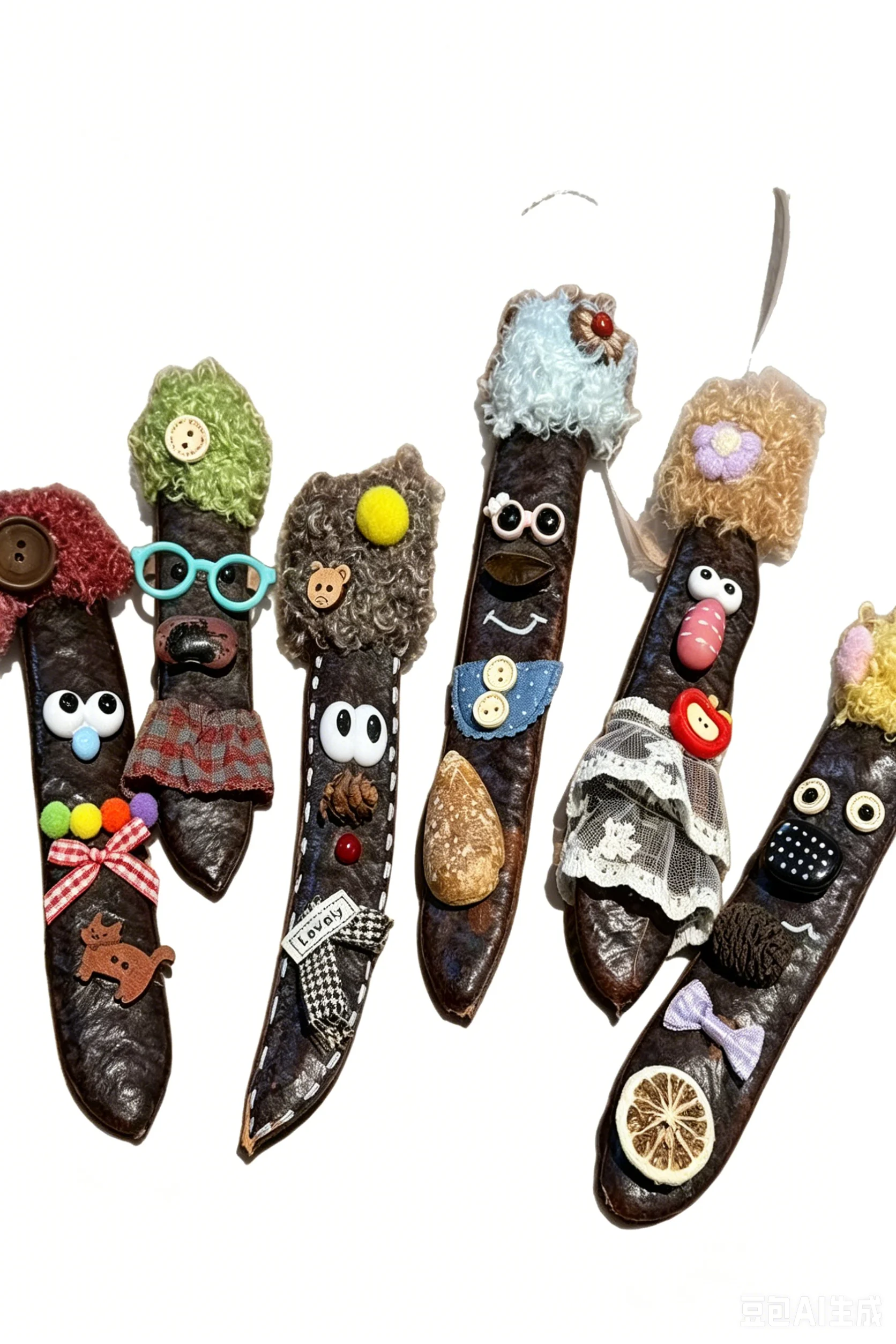 Handmade Soy Pod Bag Charm Peace Bean Plant Pendant Cute Ugly Cute Ornament for Bag & Car