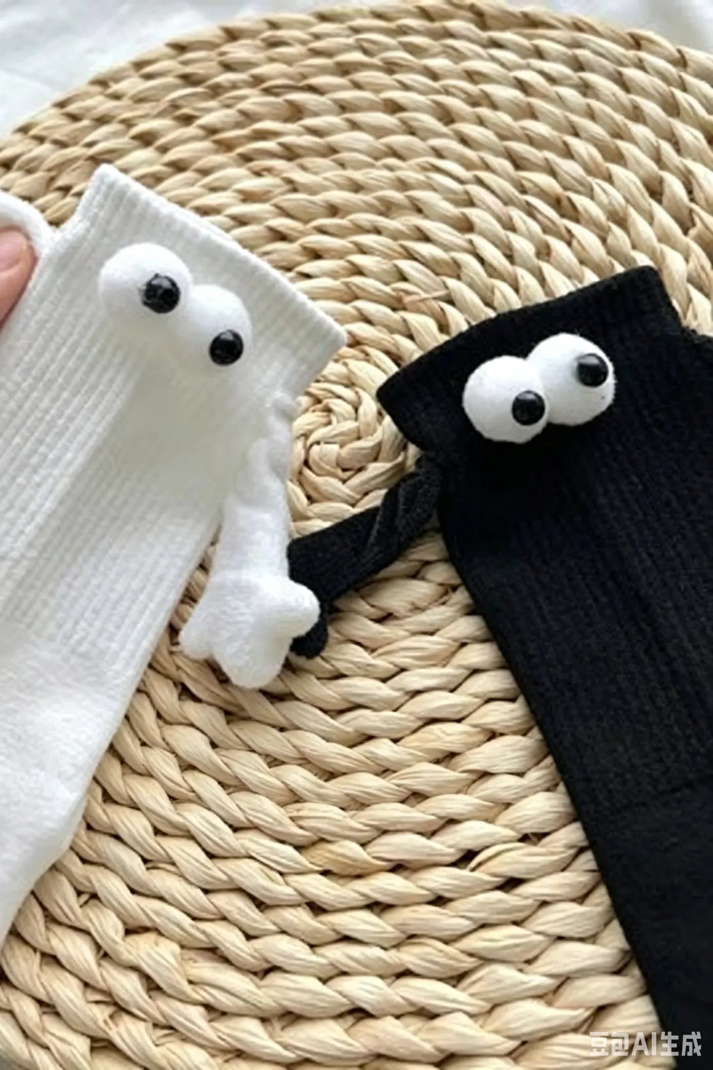Cute Couple Holding Hands Magnetic Socks Matching Pair Gift Socks