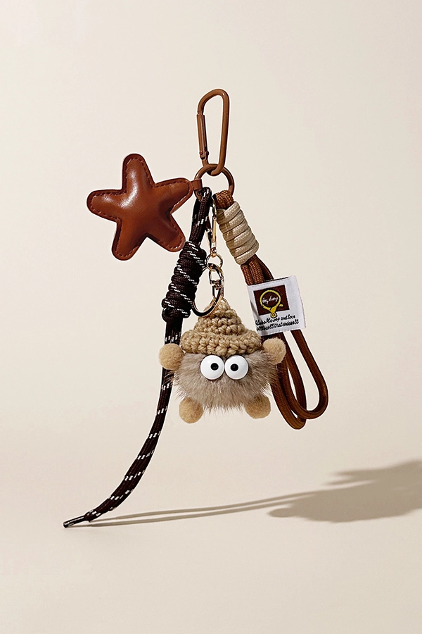 Women Maillard Style Star Miu Series Bag Charm Ins Cute Accessories Keychain Lanyard Ornament Gift