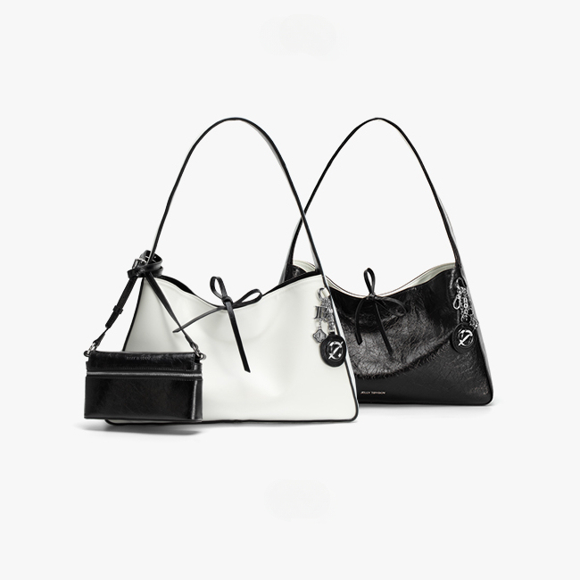 【2WAY仕様】大容量×両面配色のトライアングルバッグ｜ミニポーチ付き通勤・通学にも最適