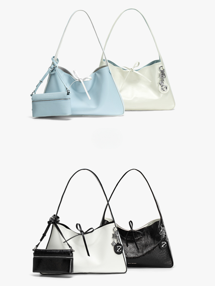 【2WAY仕様】大容量×両面配色のトライアングルバッグ｜ミニポーチ付き通勤・通学にも最適