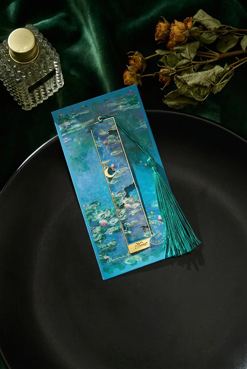 Metal Bookmark Art Song Series Creative Retro Famous Painting Metal Planner Charm Reading Page Clip