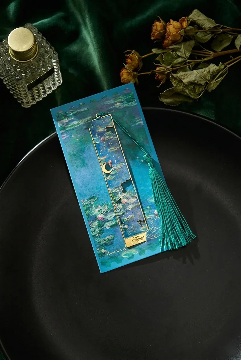 Metal Bookmark Art Song Series Creative Retro Famous Painting Metal Planner Charm Reading Page Clip