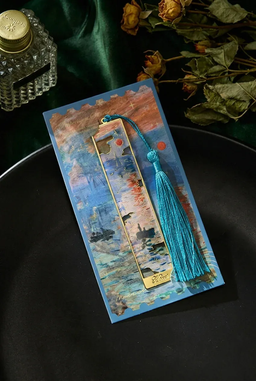 Metal Bookmark Art Song Series Creative Retro Famous Painting Metal Planner Charm Reading Page Clip