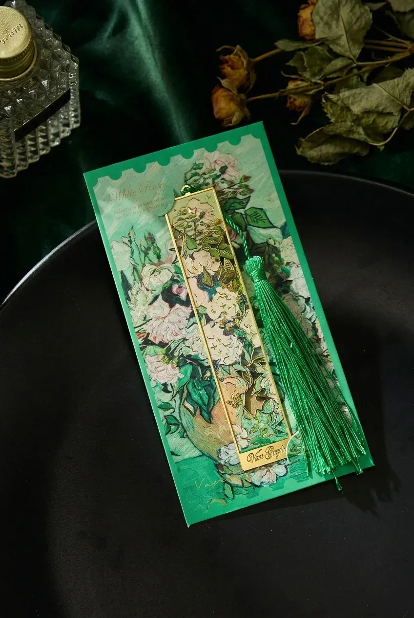 Metal Bookmark Art Song Series Retro Painting Page Clip