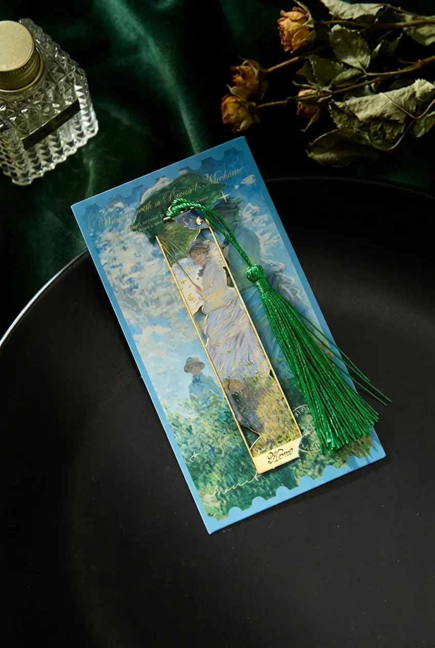 Metal Bookmark Art Song Series Creative Retro Famous Painting Metal Planner Charm Reading Page Clip