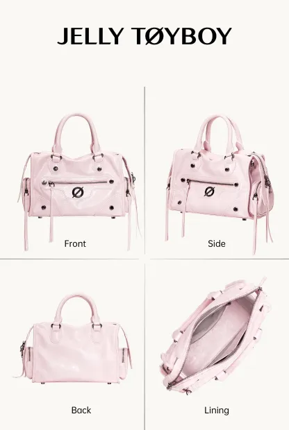 Jellytoyboy  Niche Y2K Pink Motorcycle Bag - Large Capacity Edgy Crossbody for Travel & Streetwear | JTB Little Aurora Tote bag.