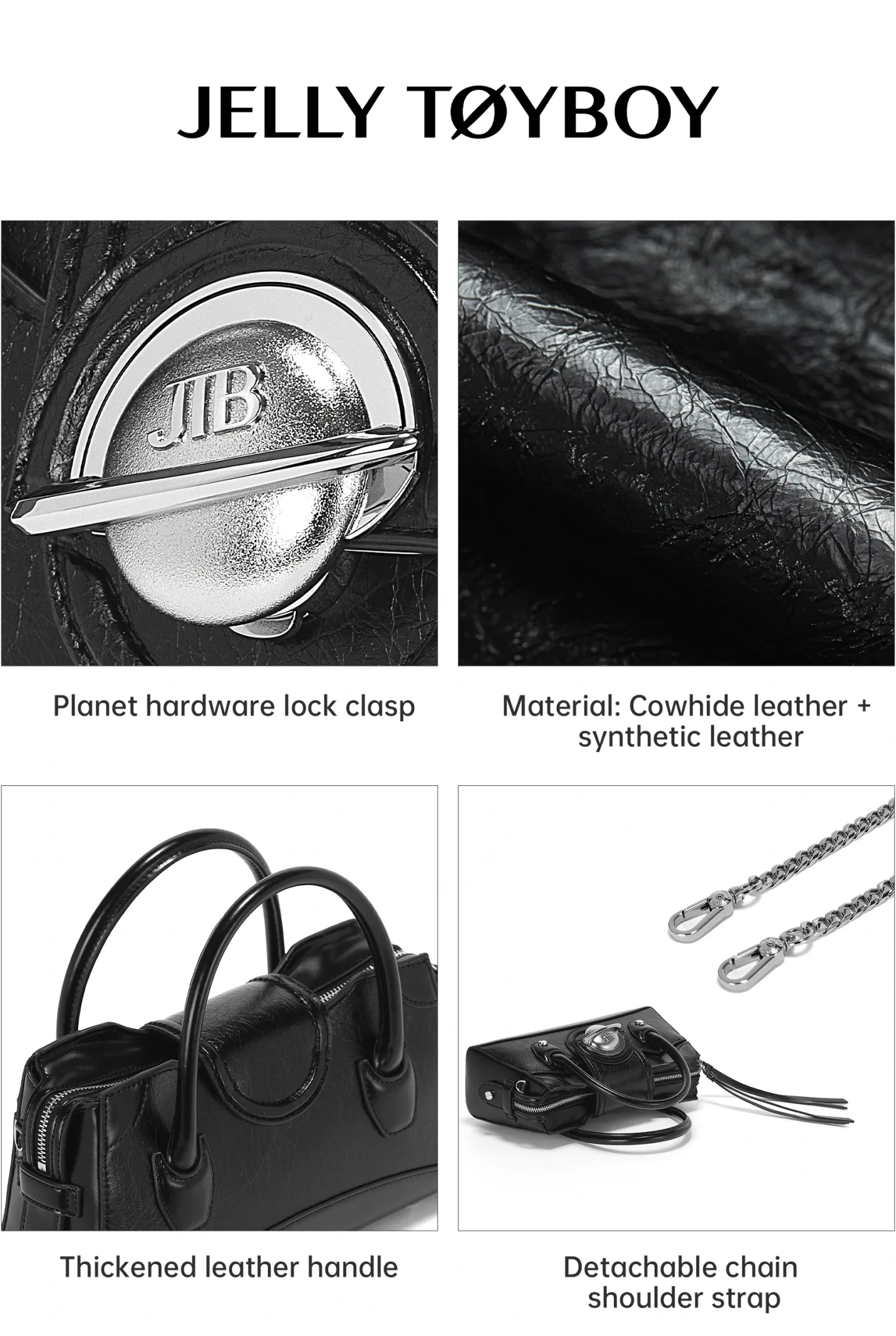 Jellytoyboy Women's New Commuter Light Luxury Niche Black Handbag | JTB Galaxy Bag