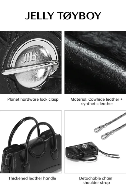 Jellytoyboy Women's New Commuter Light Luxury Niche Black Handbag | JTB Galaxy Bag