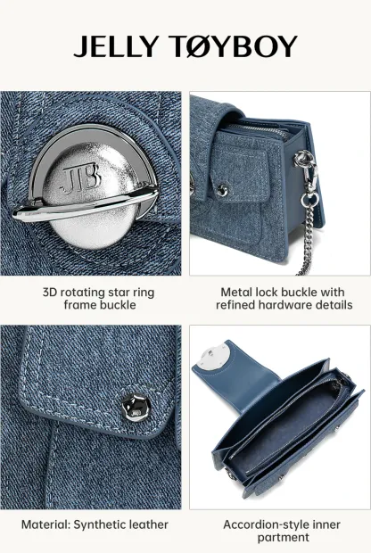 Jellytoyboy Multi-Use Denim Crossbody Bag for Everyday | JTB Millennium Bag